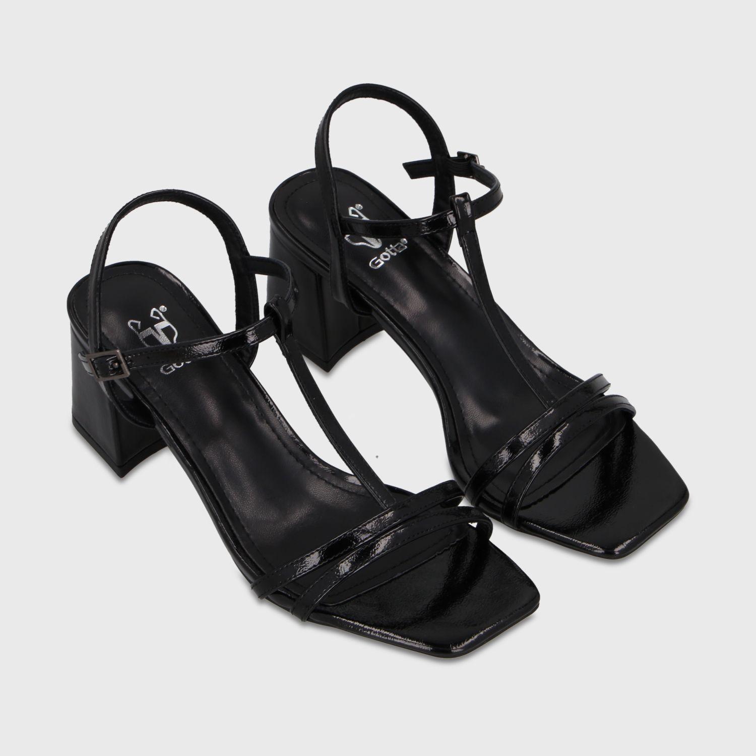 Sandalia Taco Negra Mujer 64031 Gotta-2