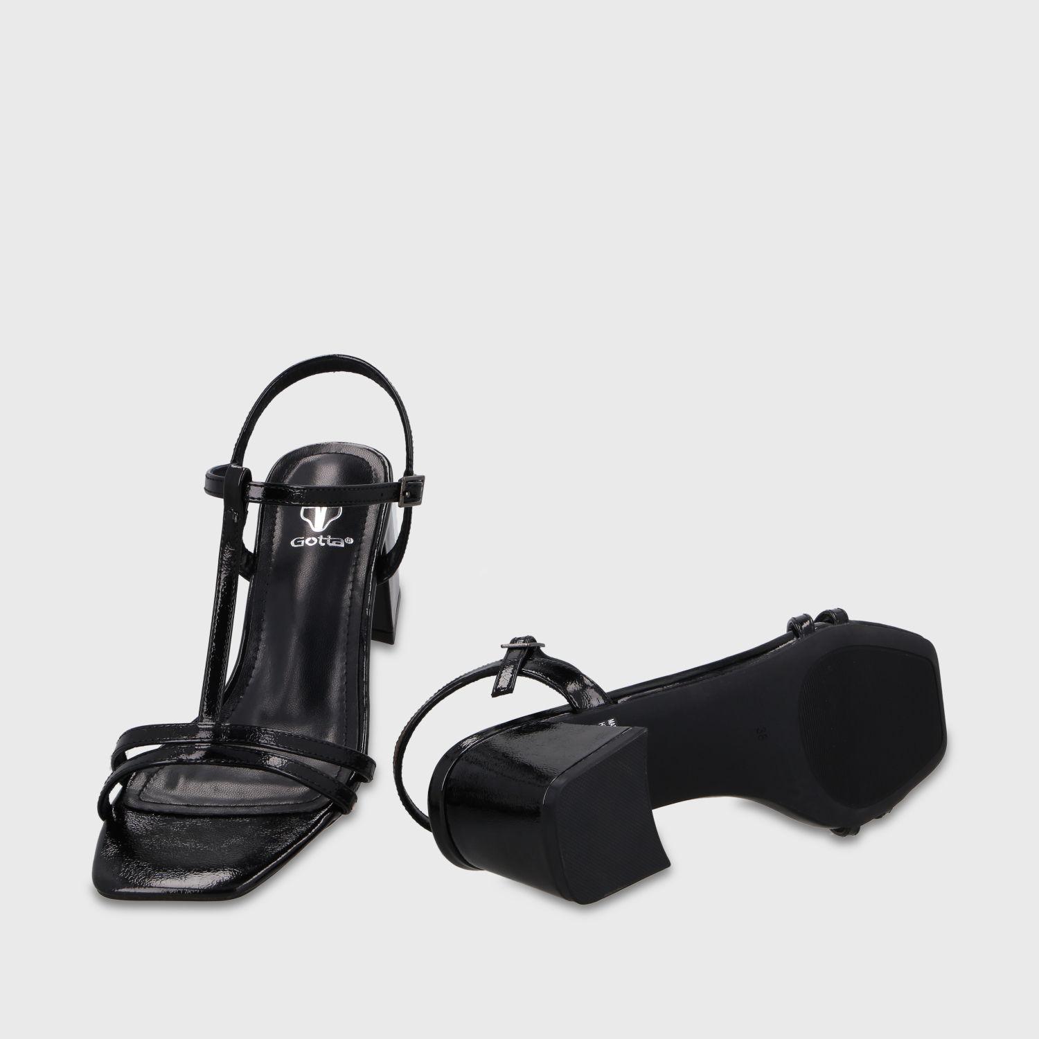 Sandalia Taco Negra Mujer 64031 Gotta-6