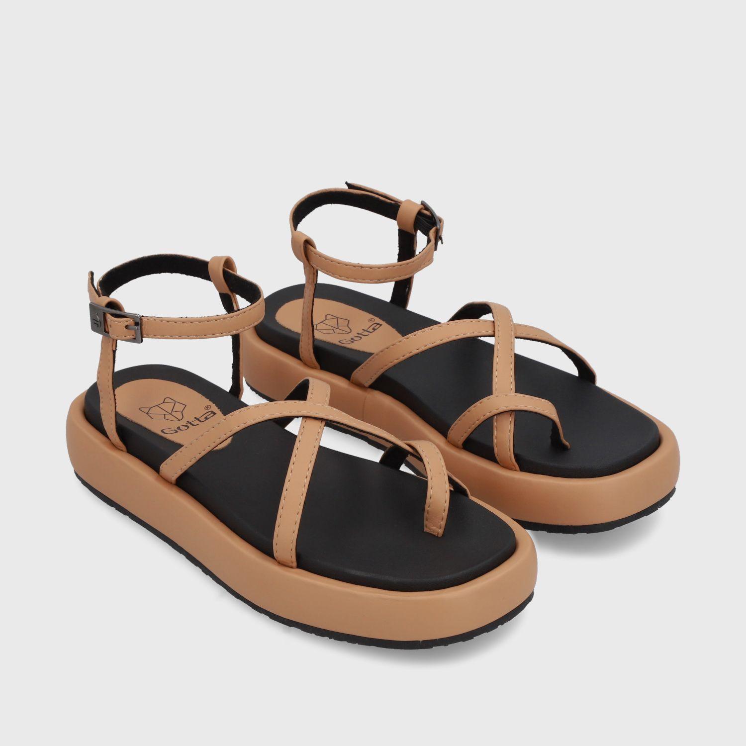 Sandalia Plana Camel  Mujer 35210 Gotta-2