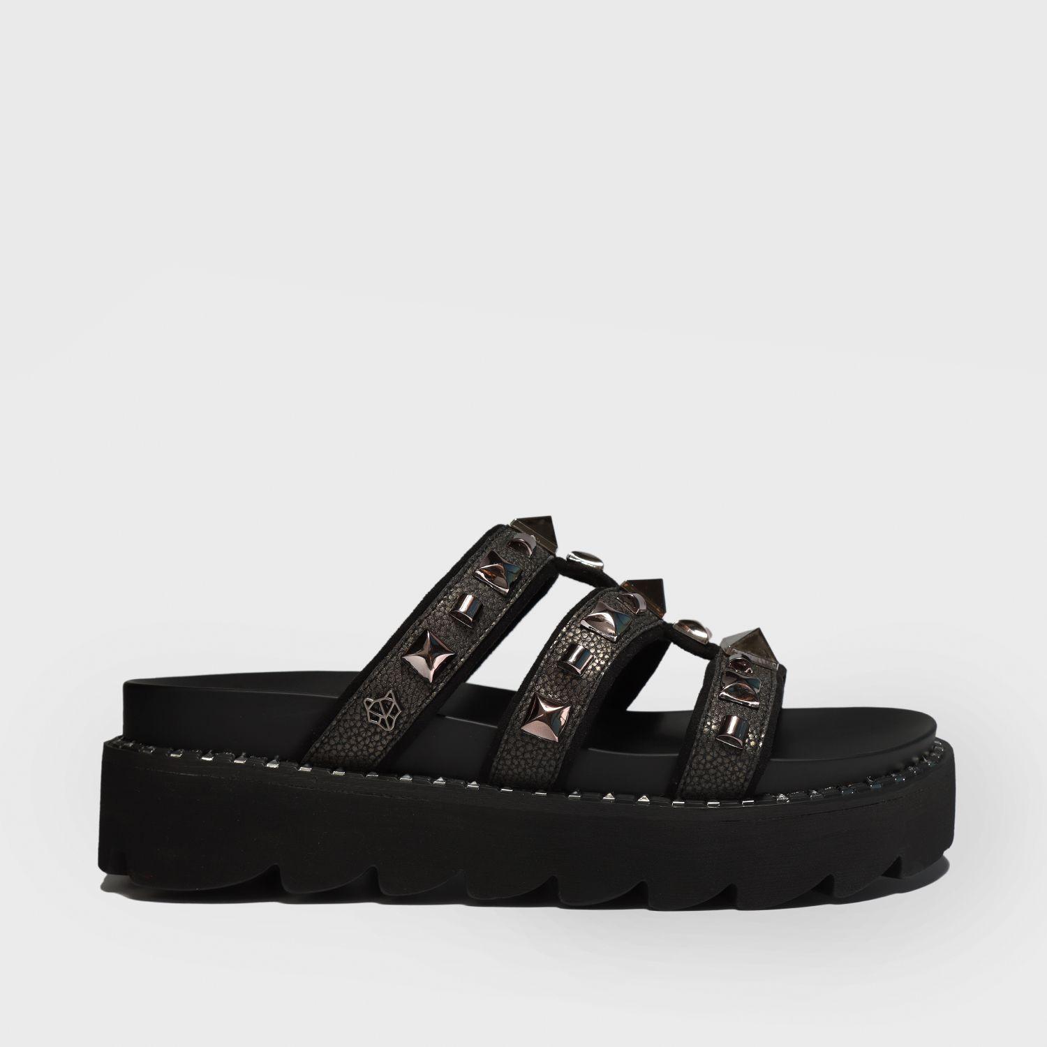 Sandalia Plataforma Negra Mujer 15738 Gotta-0
