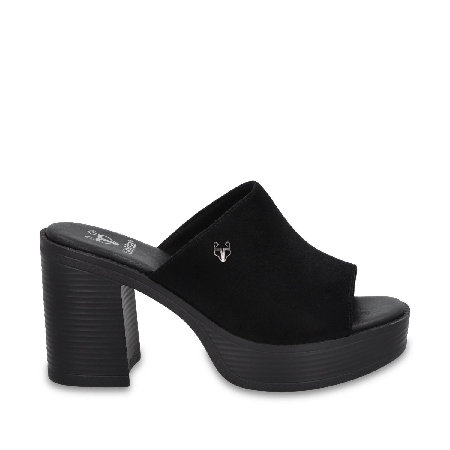 Sandalia Taco Negra Mujer 65920 Gotta-0