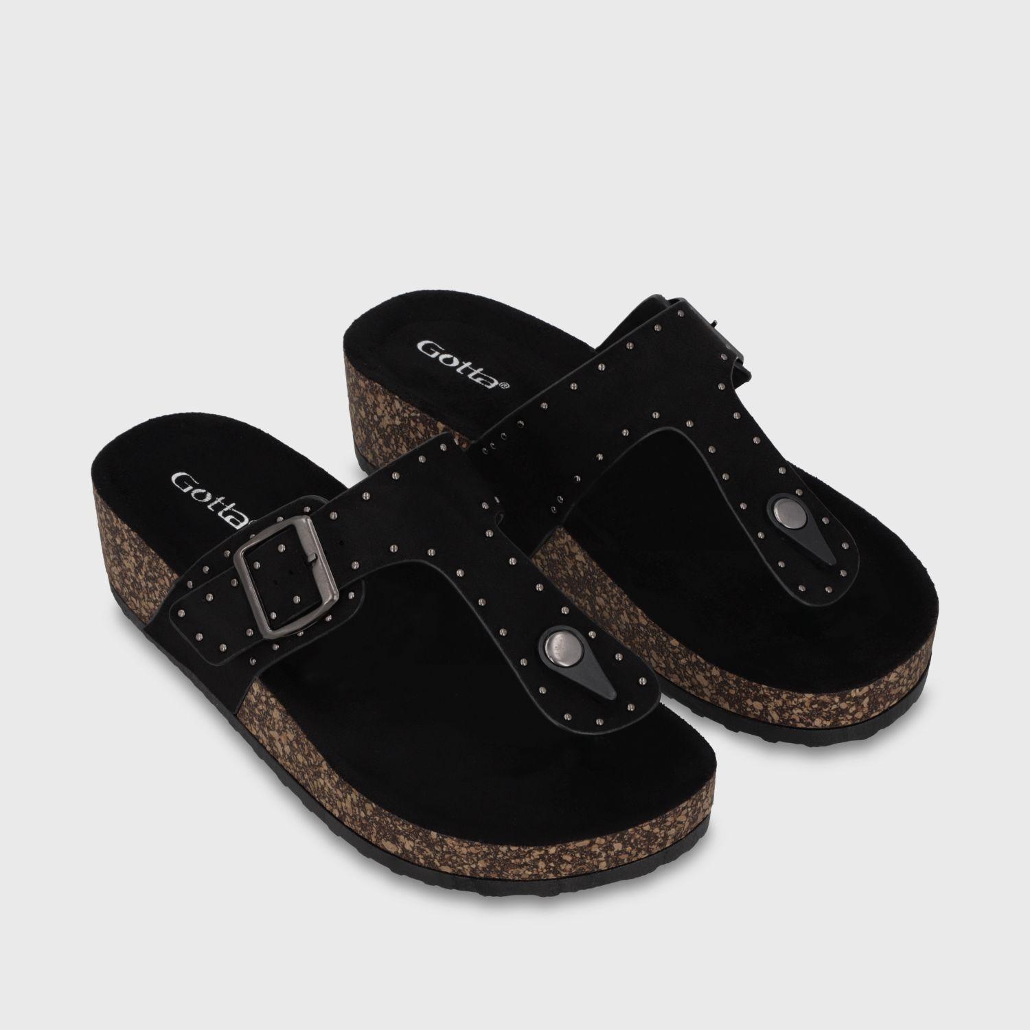 Sandalia Plataforma Negra Mujer 62090 Gotta-2