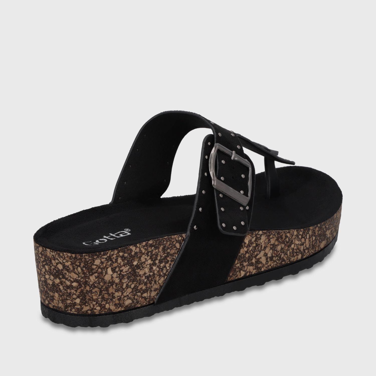 Sandalia Plataforma Negra Mujer 62090 Gotta-4