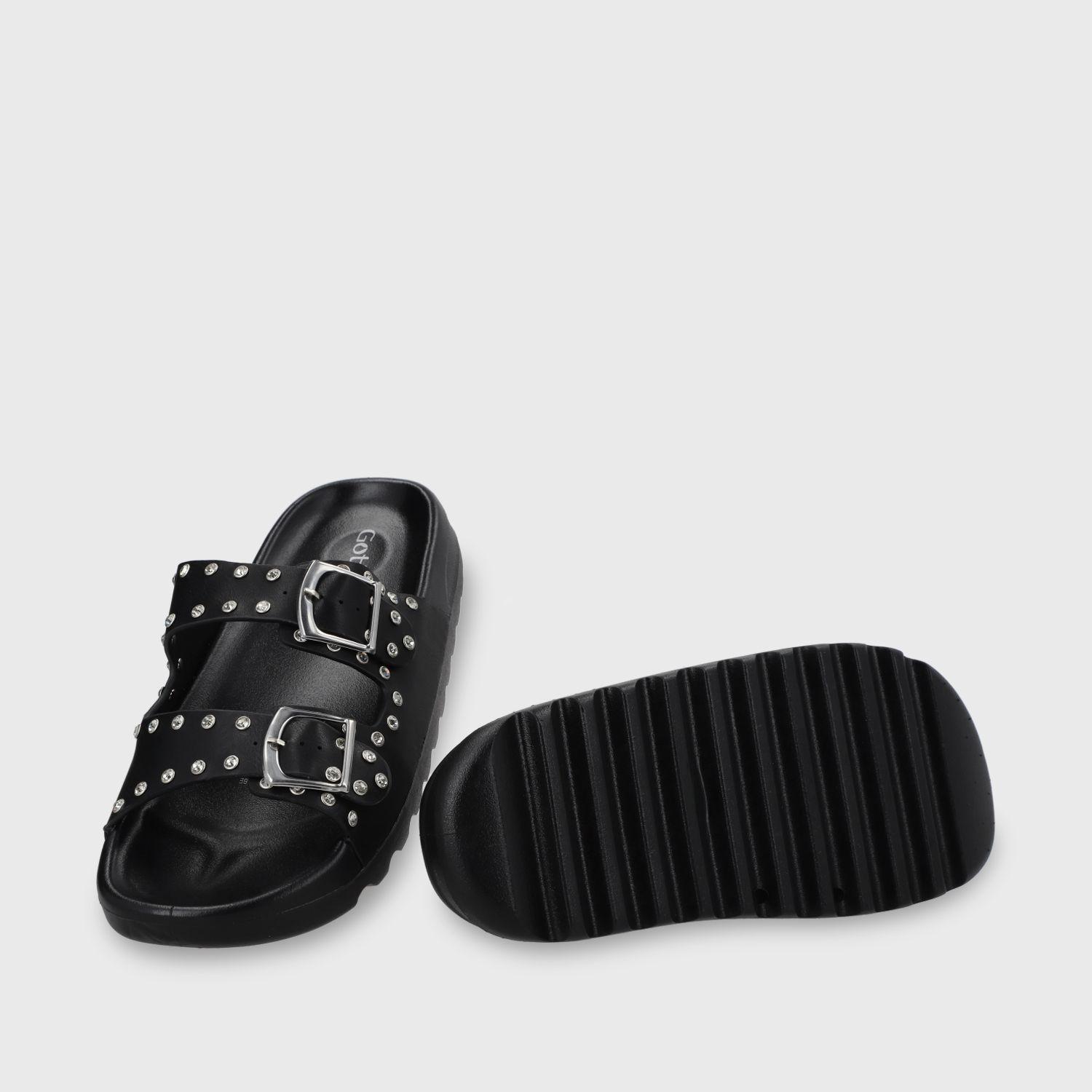Sandalia Plana Negra Mujer 52060 Gotta-6