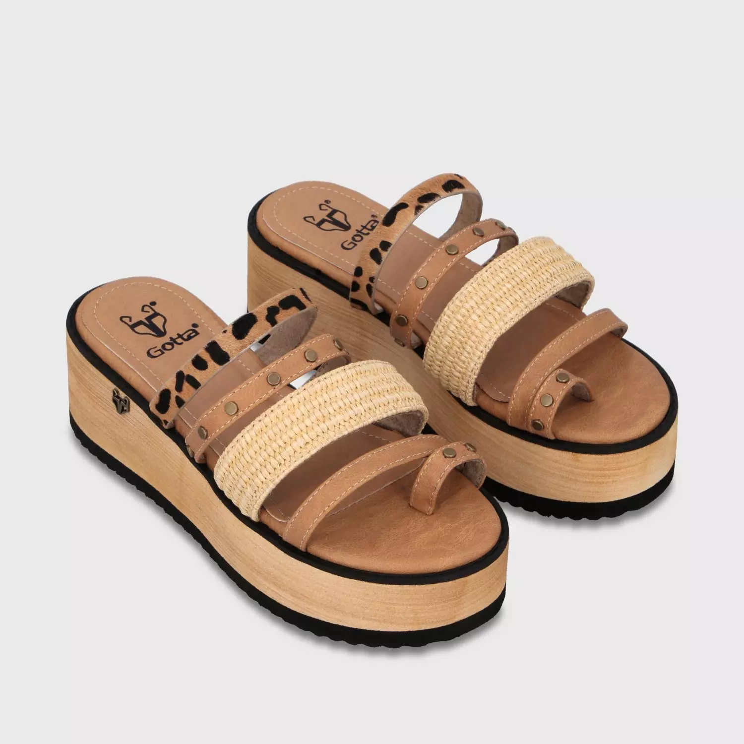 Sandalia Plataforma Beige Mujer 15617 Gotta-2