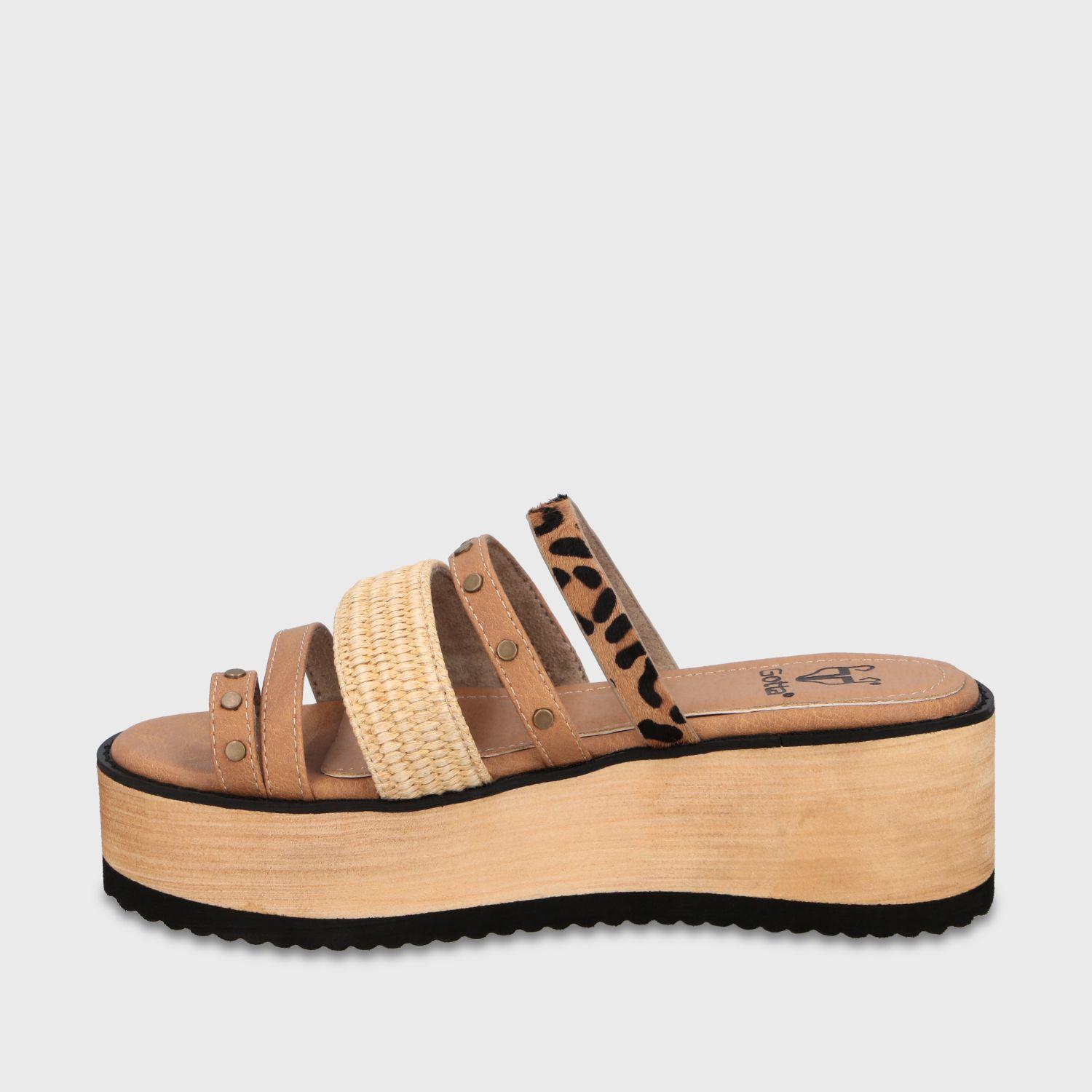 Sandalia Plataforma Beige Mujer 15617 Gotta-3