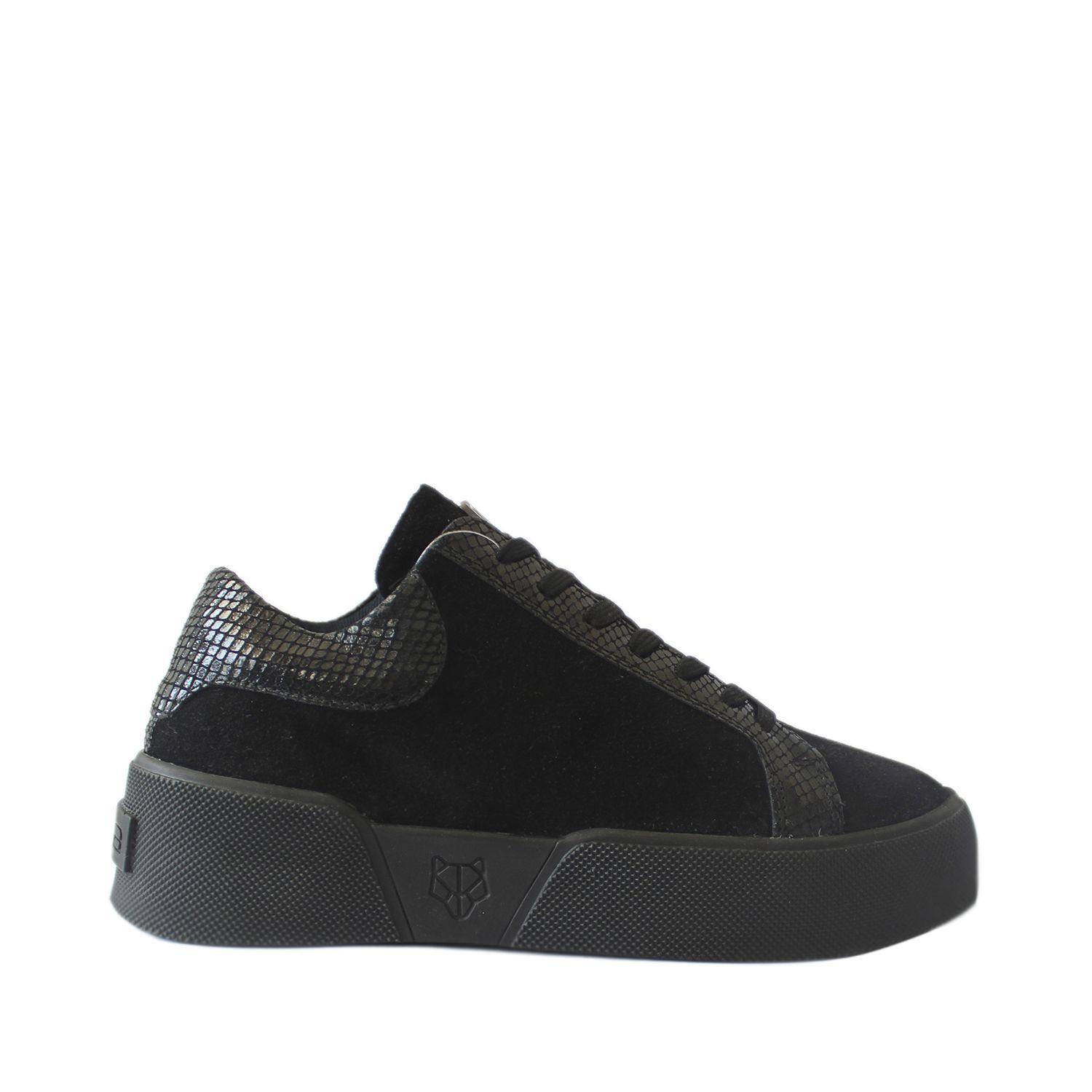 Zapatilla Negra Cuero Mujer 18512 Gotta-0