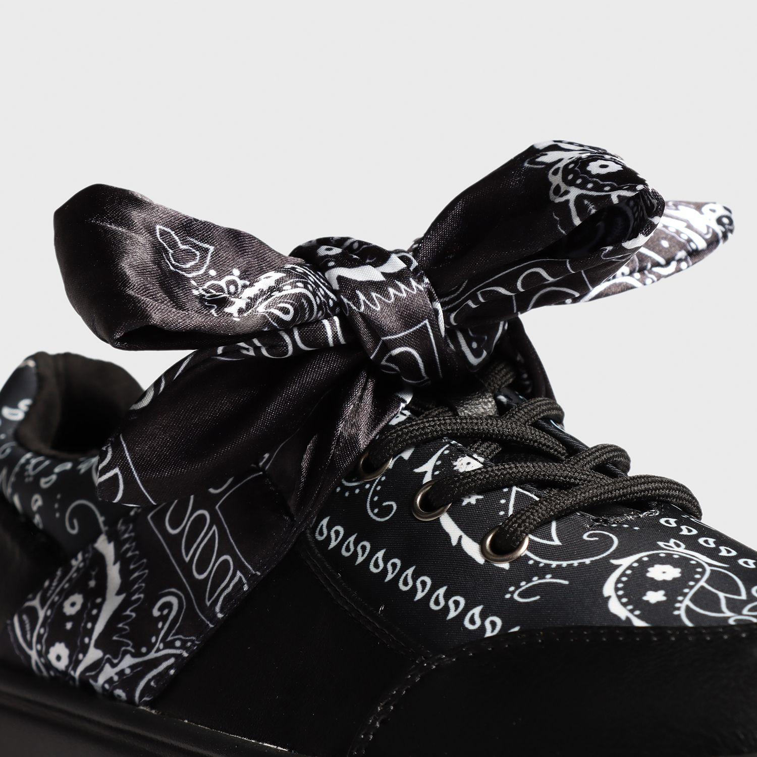 Zapatilla Negra Estampada Mujer 13265 Gotta-5