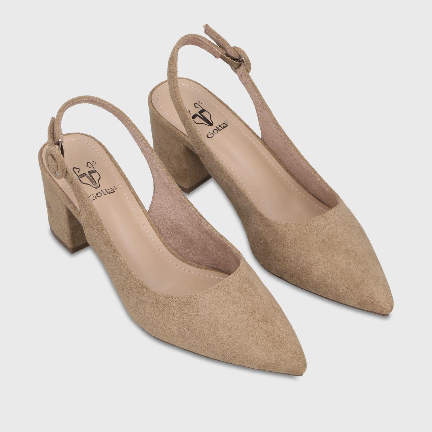 Zapato Taco Beige Mujer 64040 Gotta-2