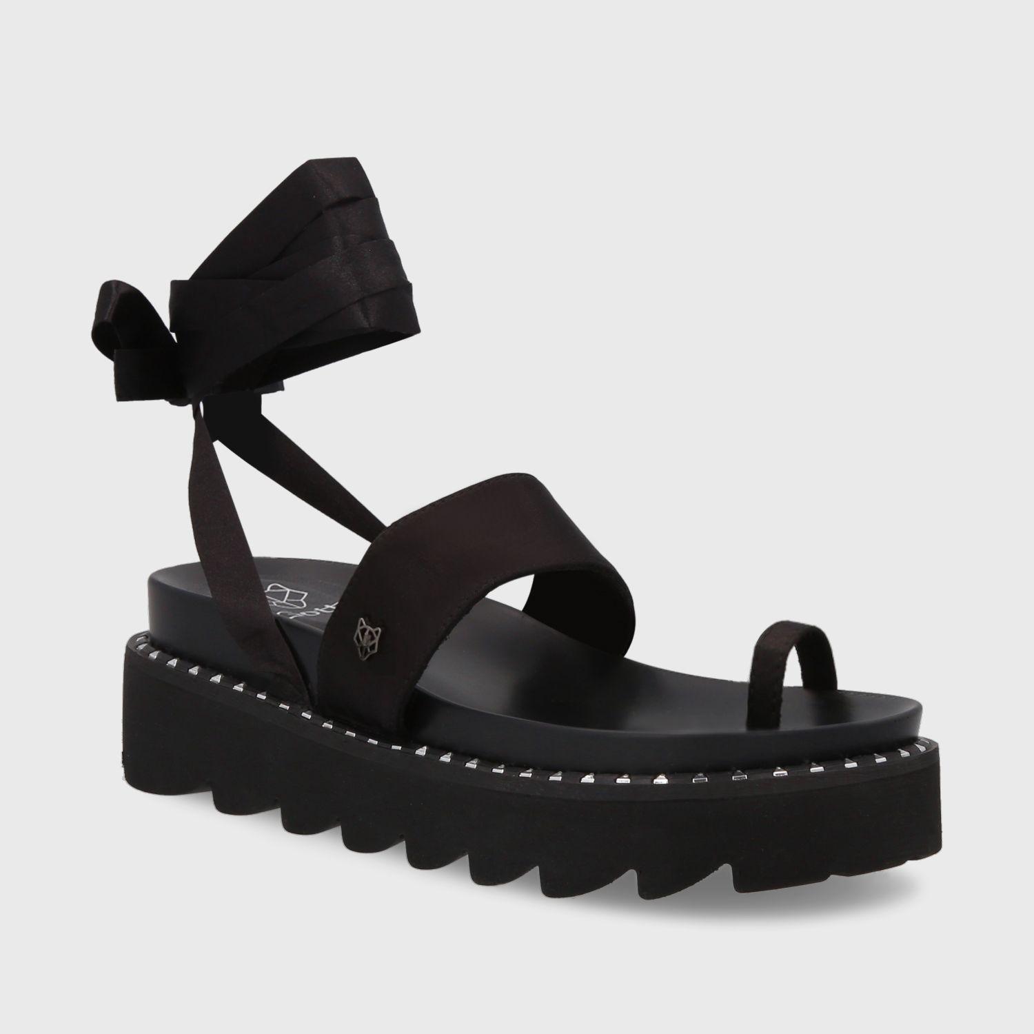 Sandalia Plataforma Negra Mujer 15739 Gotta-1