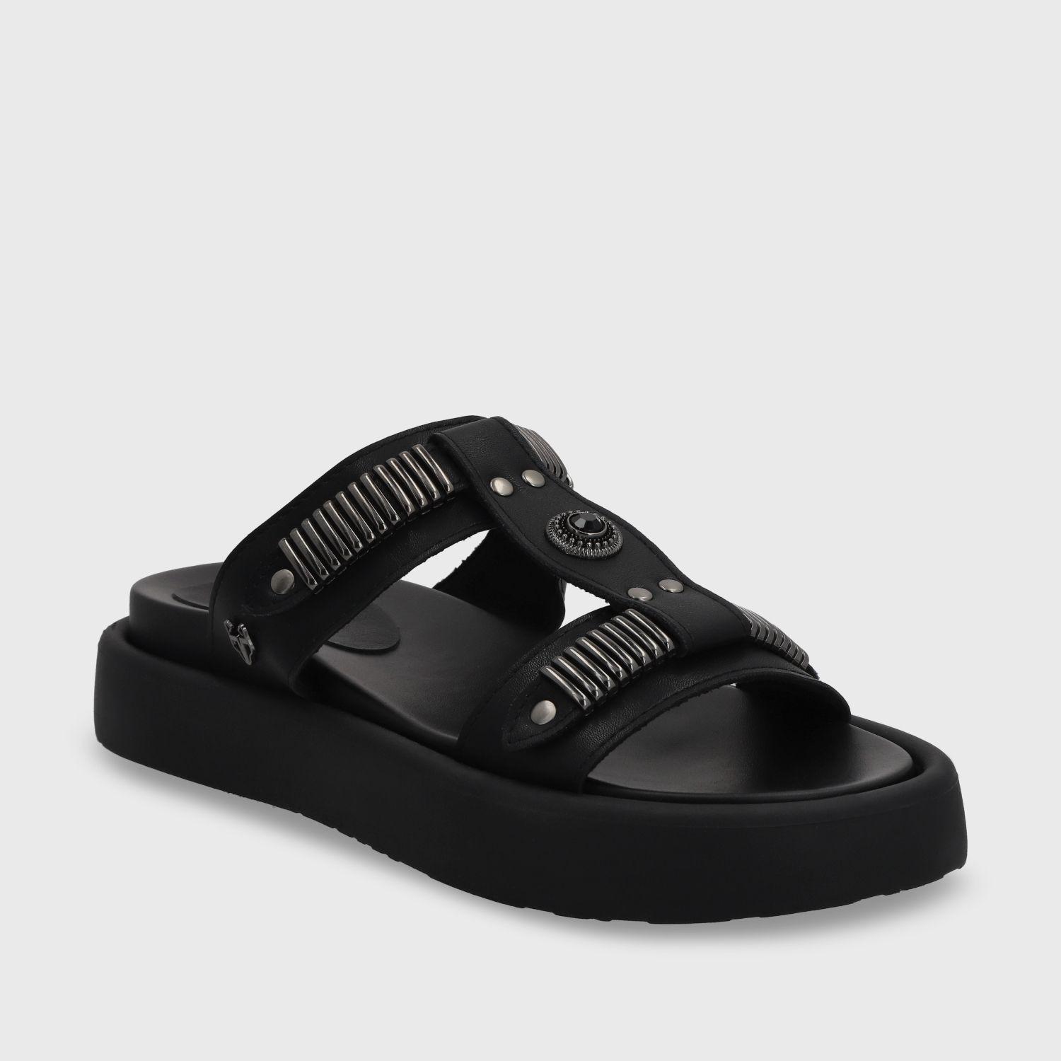 Sandalia Plana Negra Mujer 55951 Gotta-1