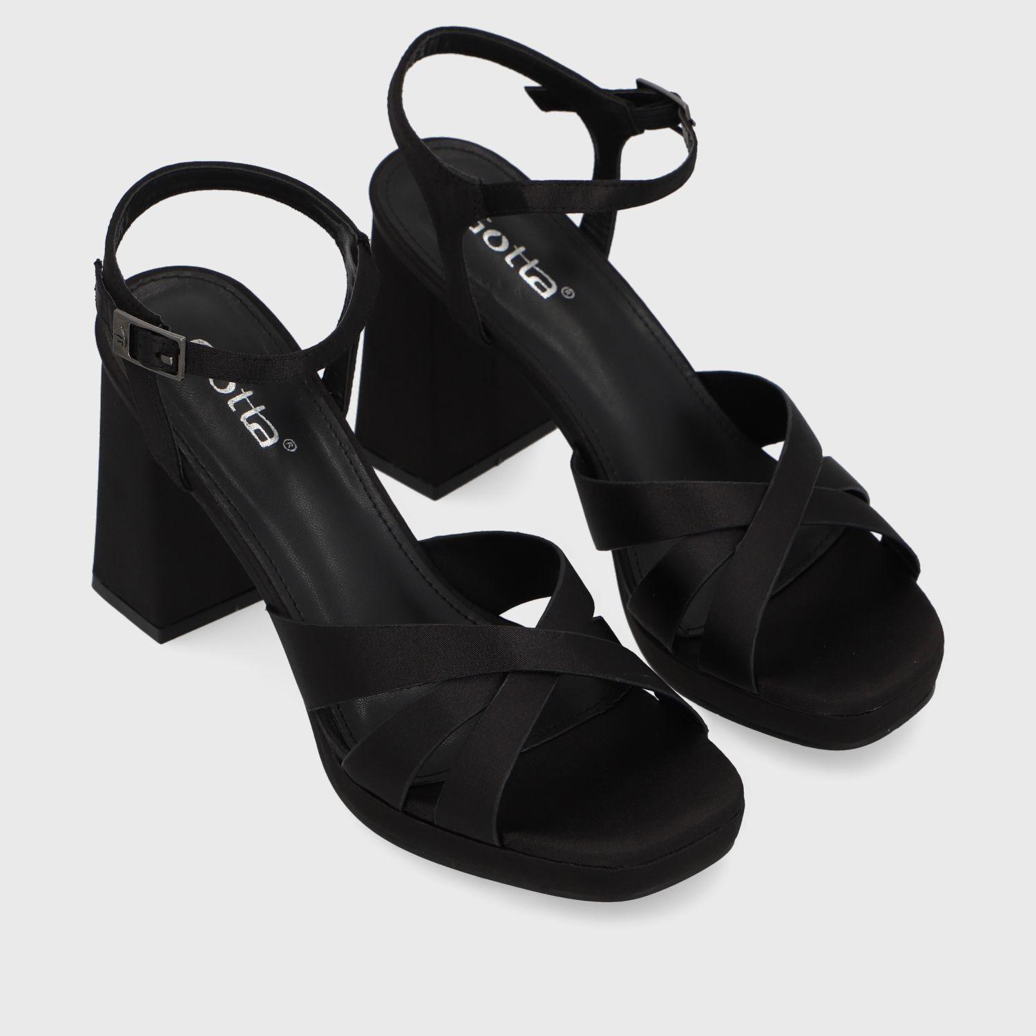 Sandalia Taco Negra  Mujer 45902 Gotta-2
