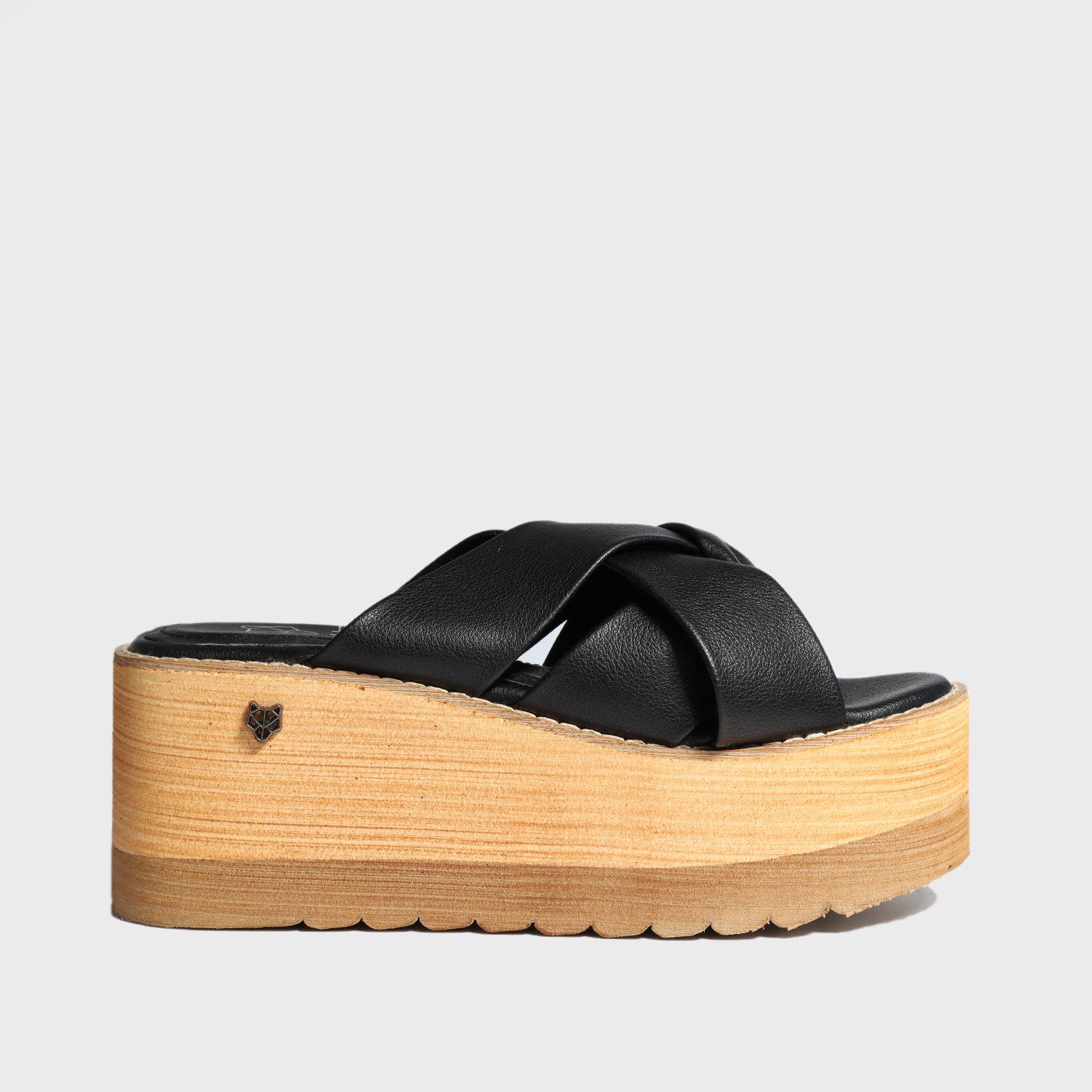 Sandalia Plataforma Negra Mujer 15627 Gotta-0