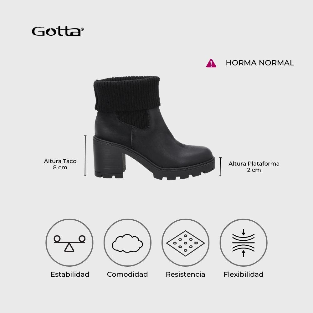 Botin Taco Negro Mujer 56050 Gotta-5