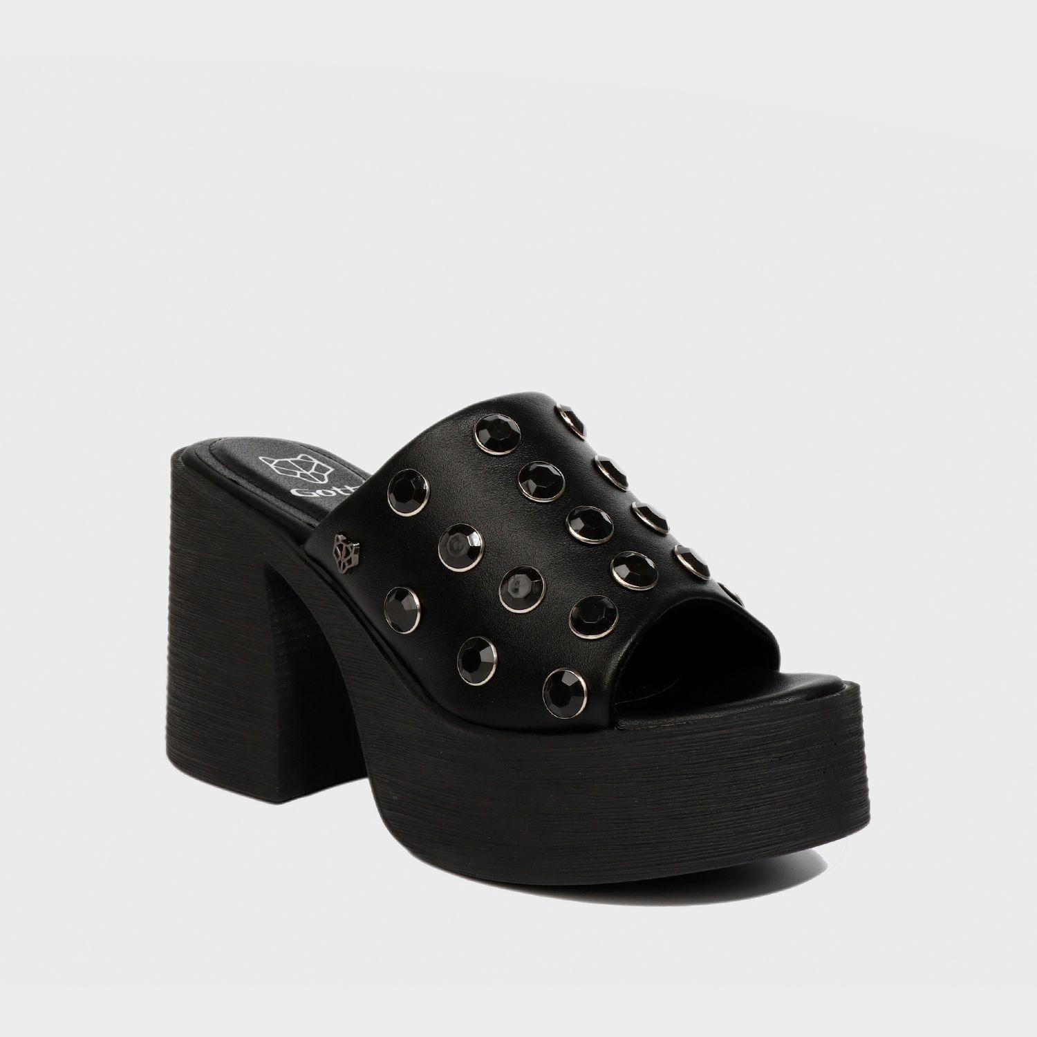 Sandalia Negra Mujer 25410 Gotta-1