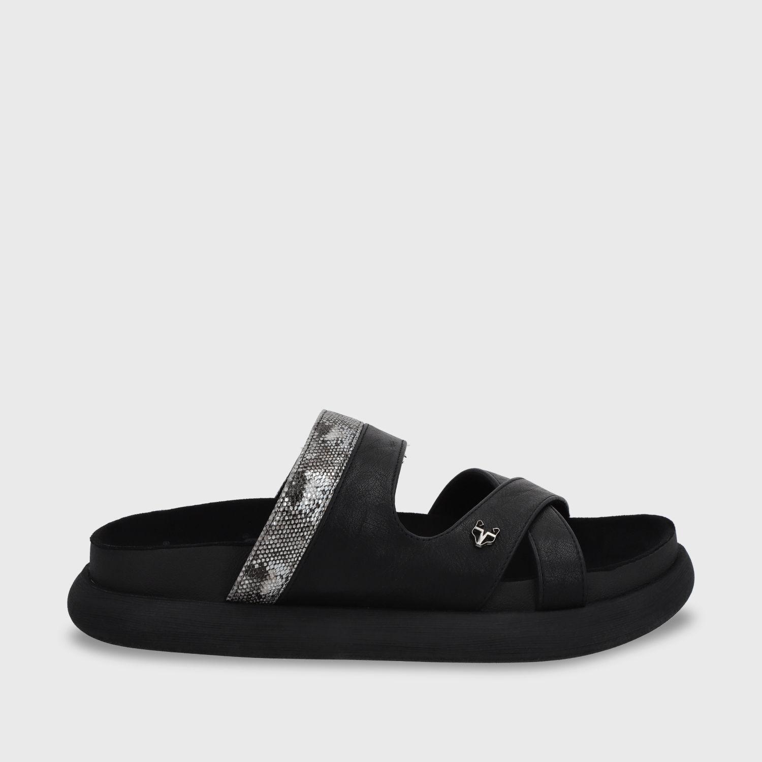 Sandalia Plano Negro Mujer 53700 Gotta-0