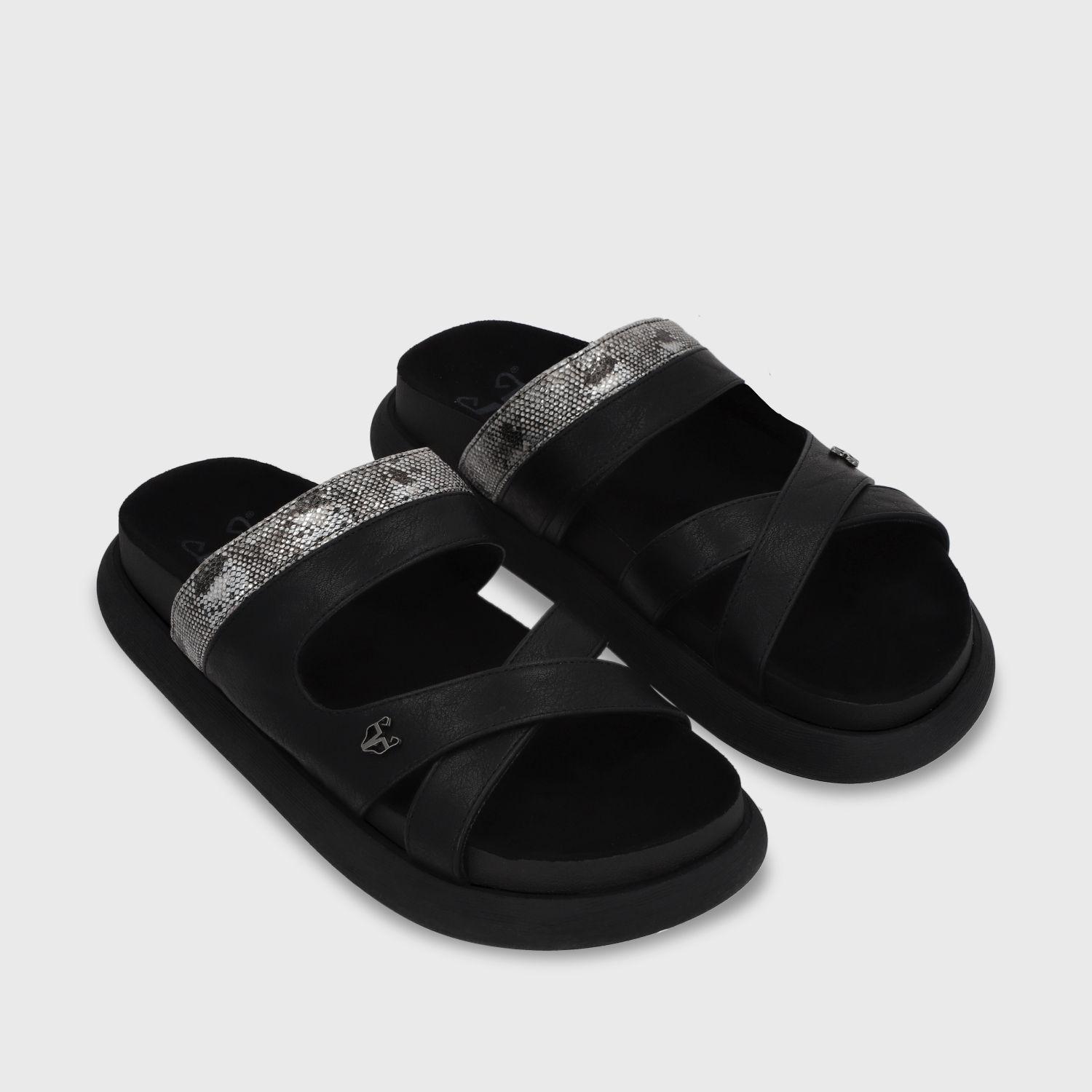 Sandalia Plano Negro Mujer 53700 Gotta-2