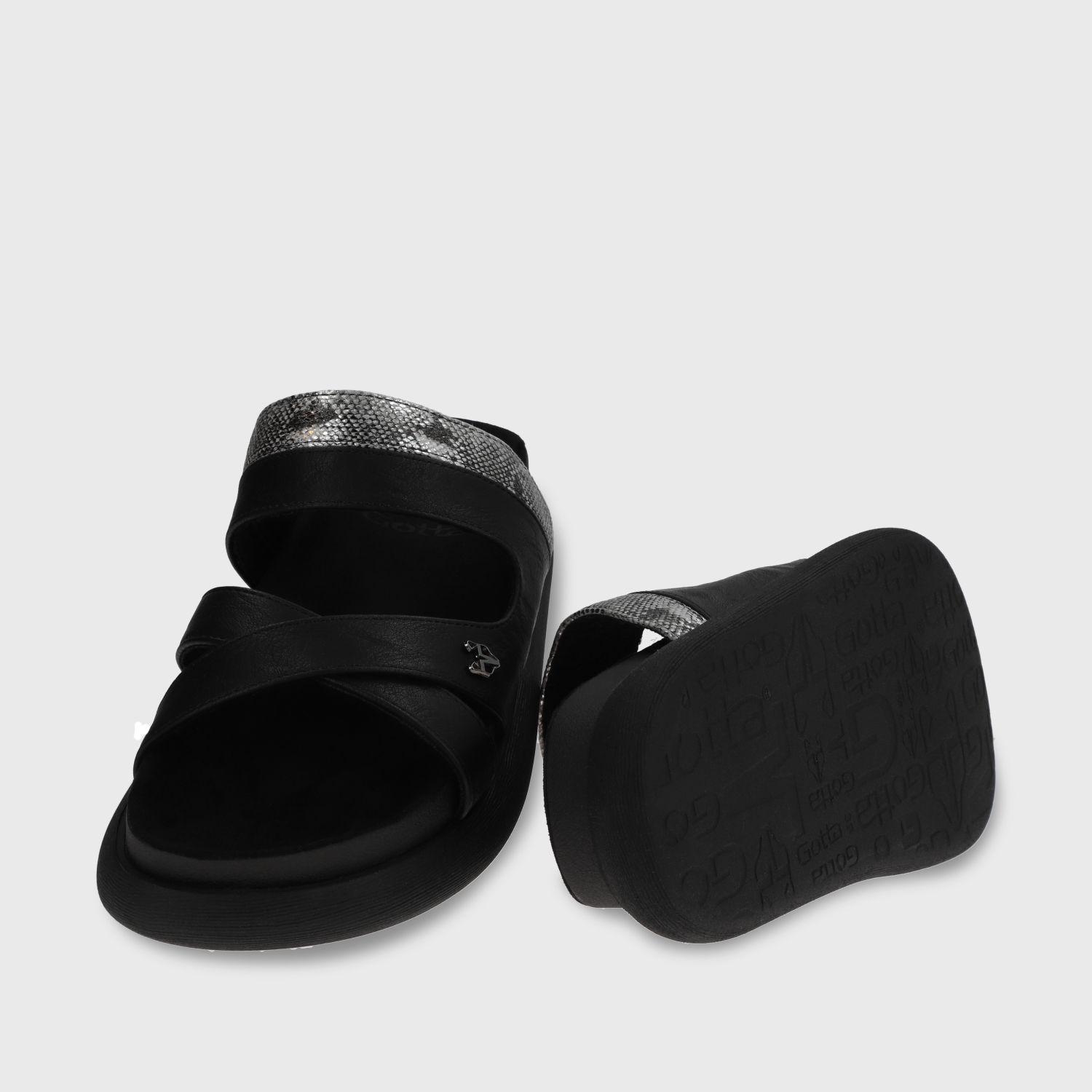 Sandalia Plano Negro Mujer 53700 Gotta-6