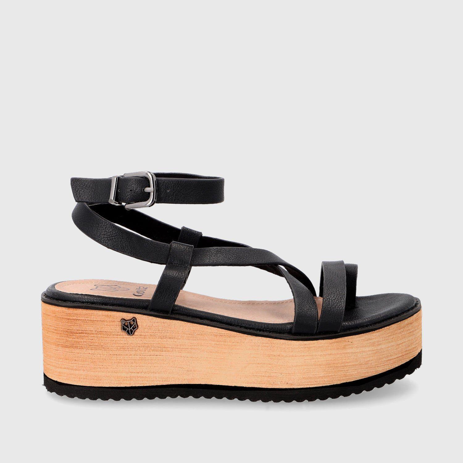 Sandalia Plataforma Negra Mujer 15615 Gotta-0