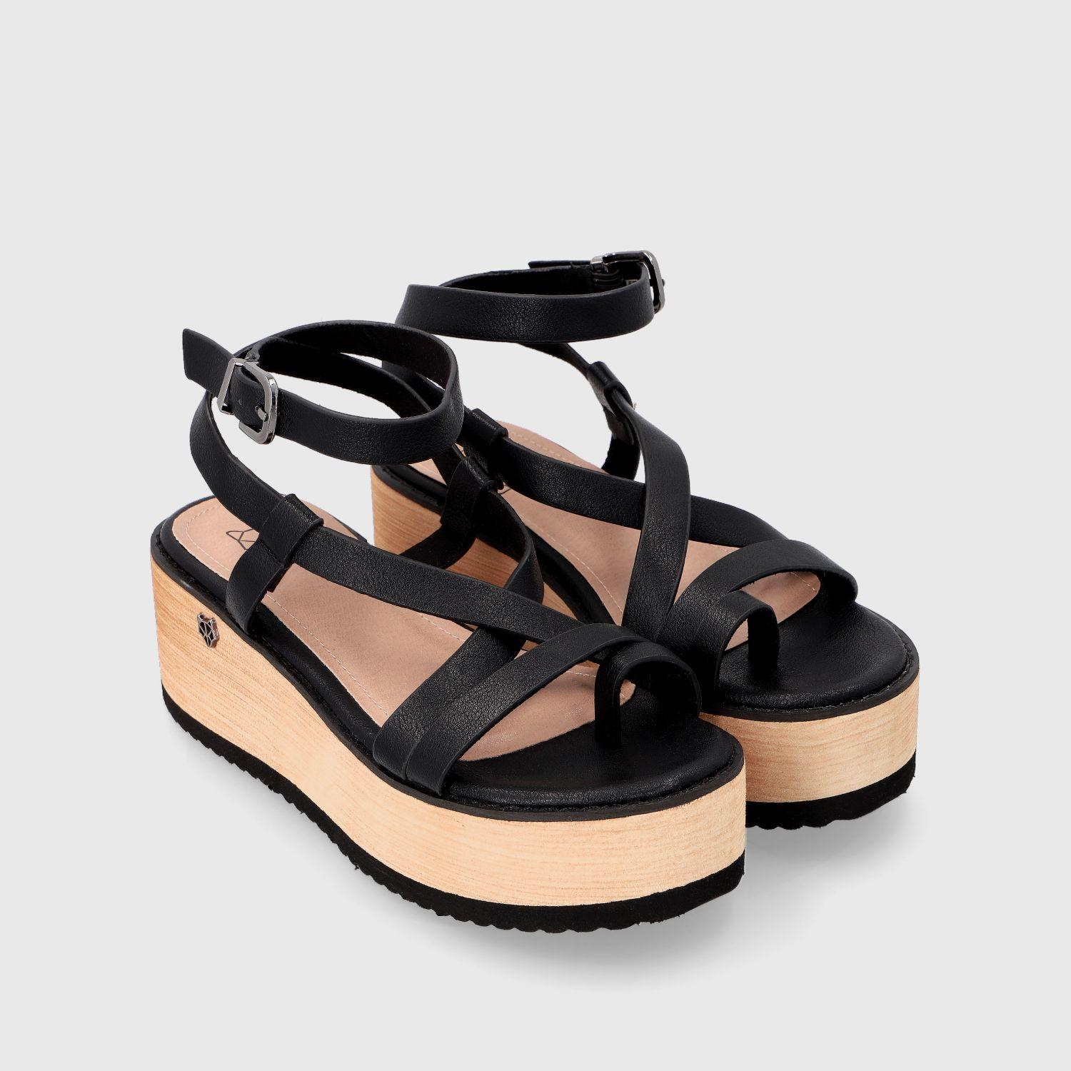 Sandalia Plataforma Negra Mujer 15615 Gotta-2