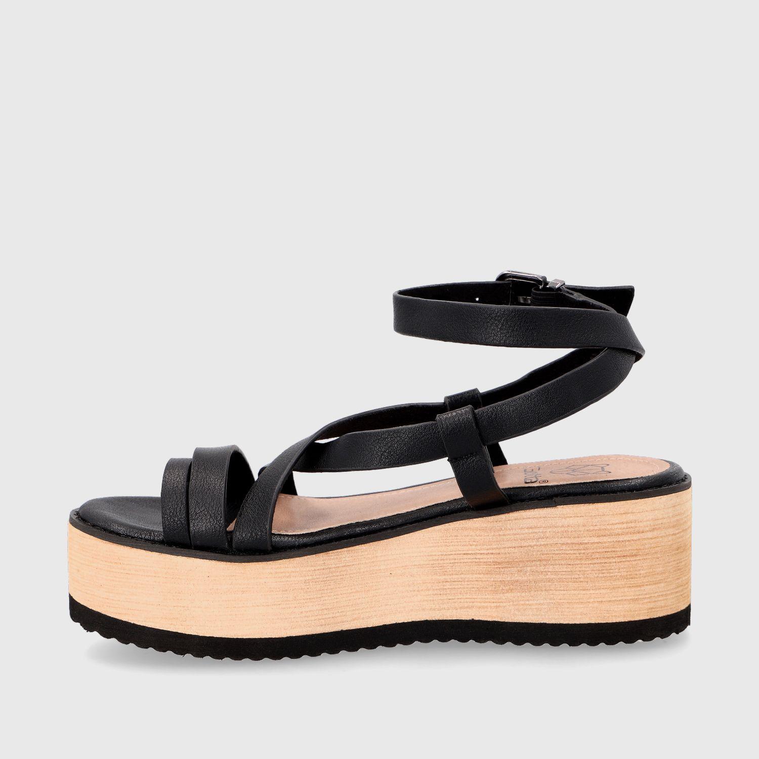 Sandalia Plataforma Negra Mujer 15615 Gotta-3