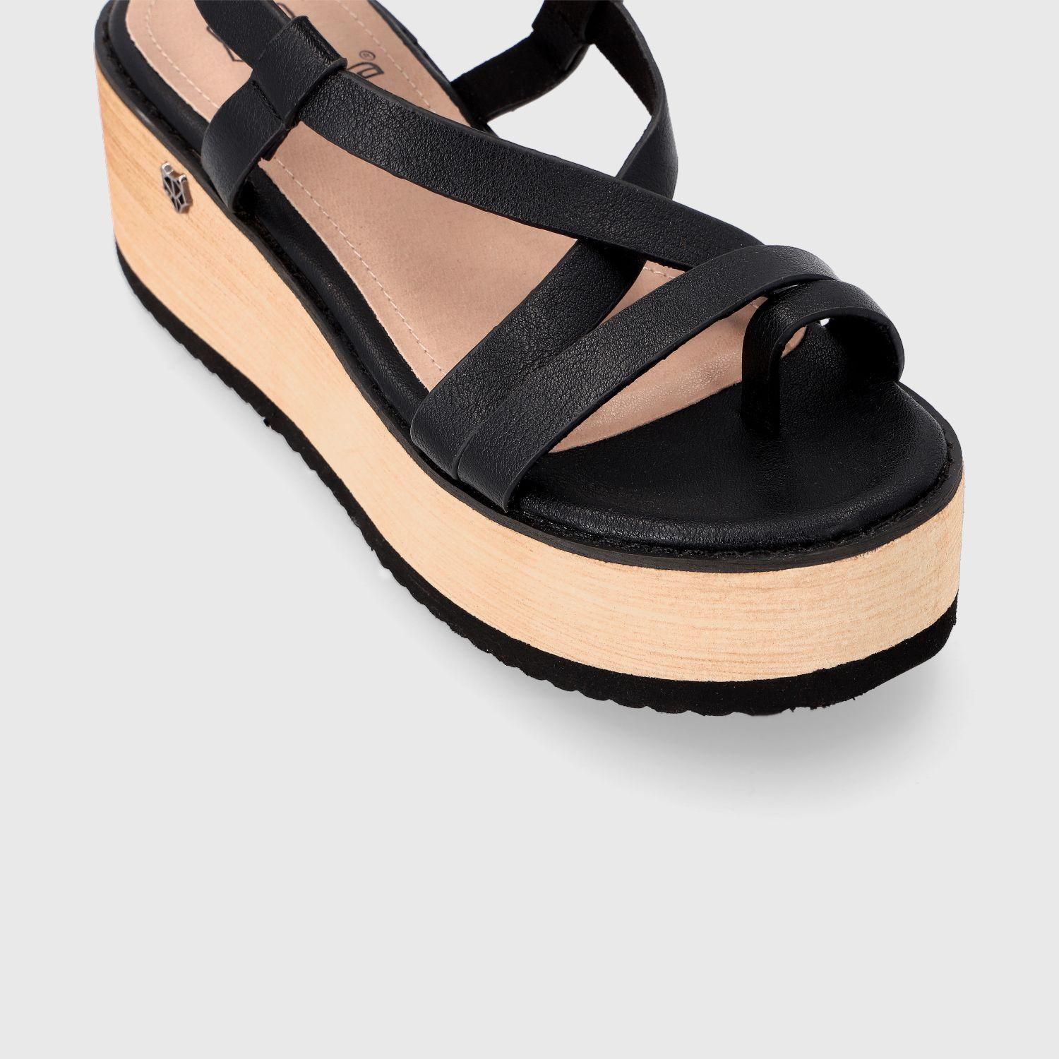 Sandalia Plataforma Negra Mujer 15615 Gotta-5