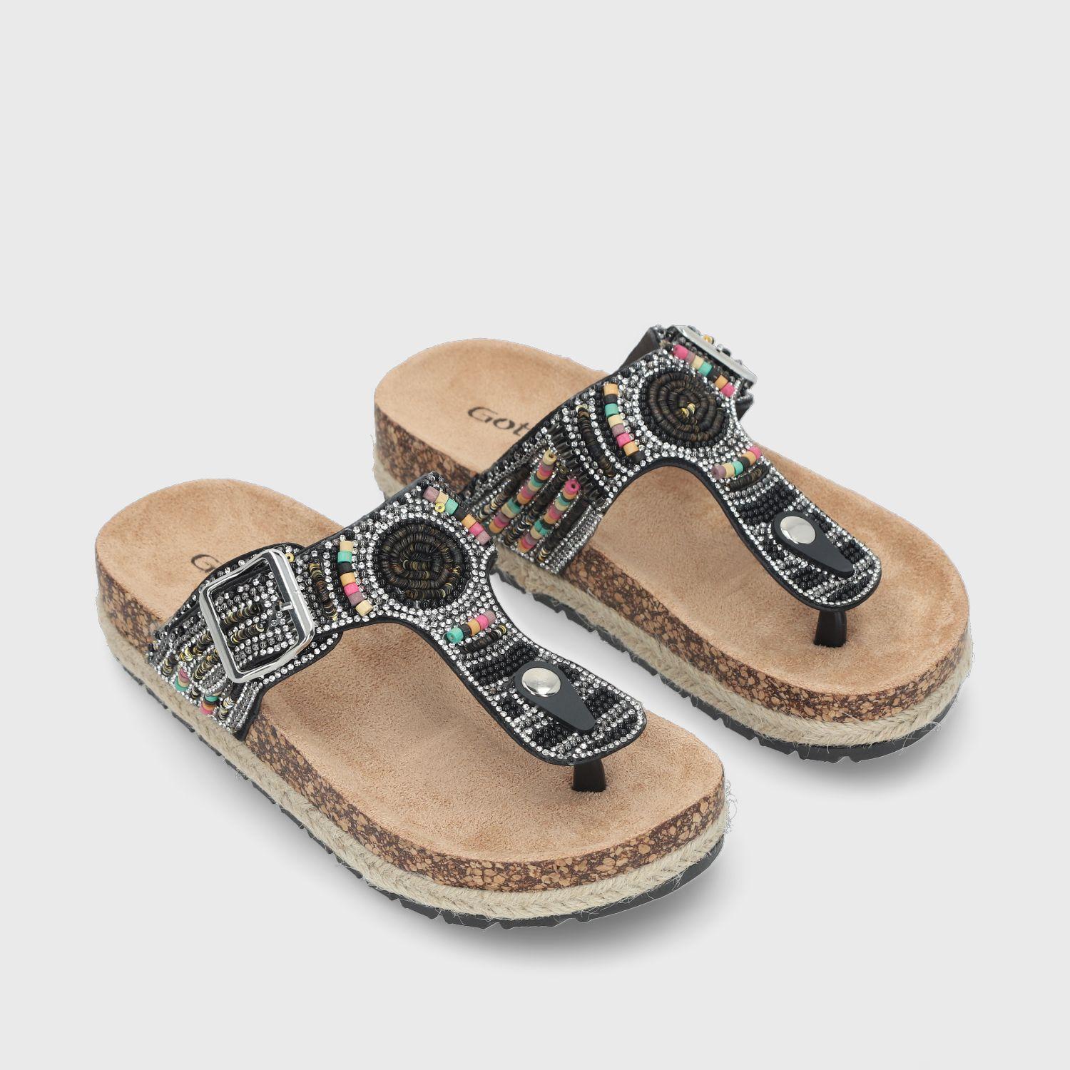 Sandalia Negra Mujer 42011 Gotta-2