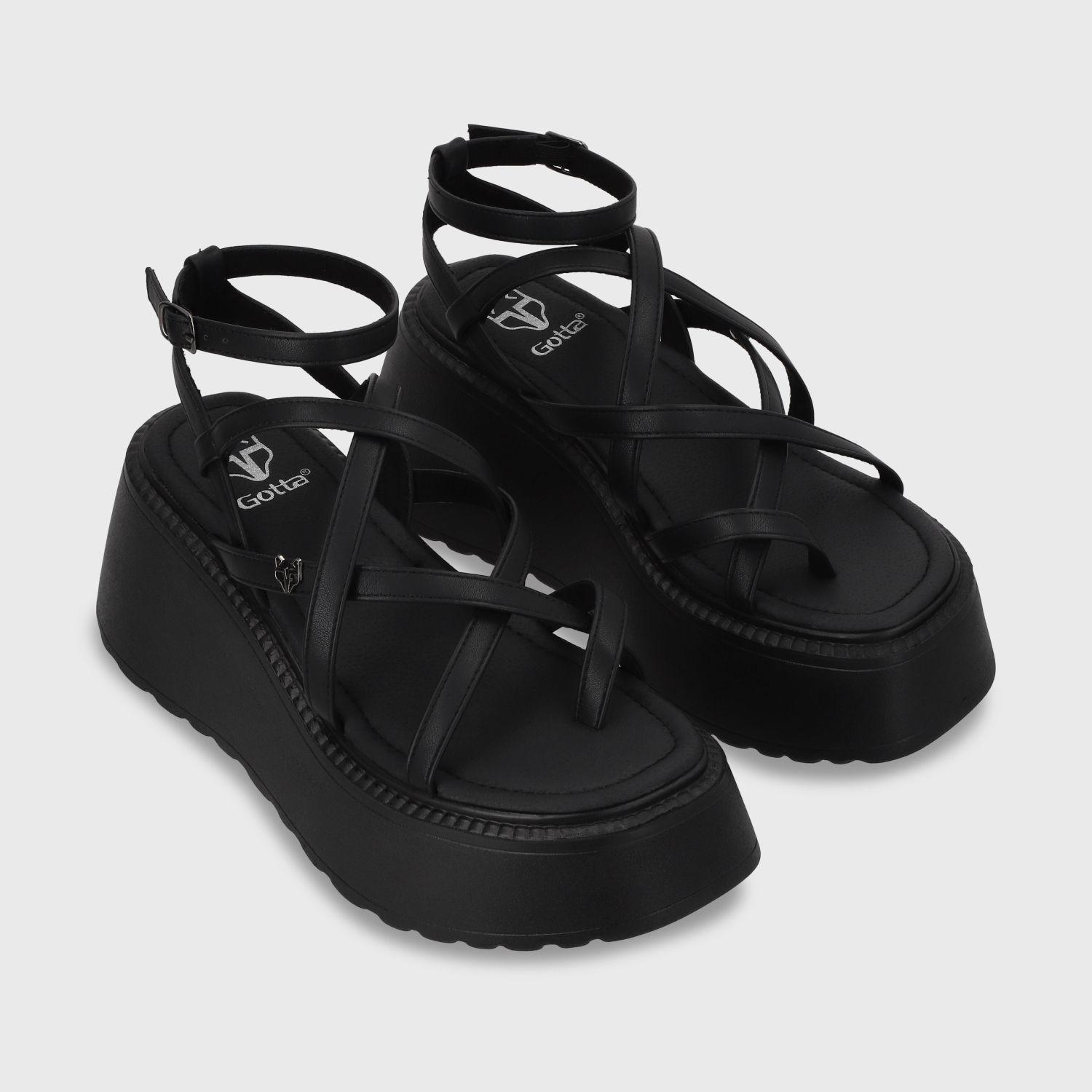 Sandalia Plataforma Negro Mujer 53722 Gotta-2