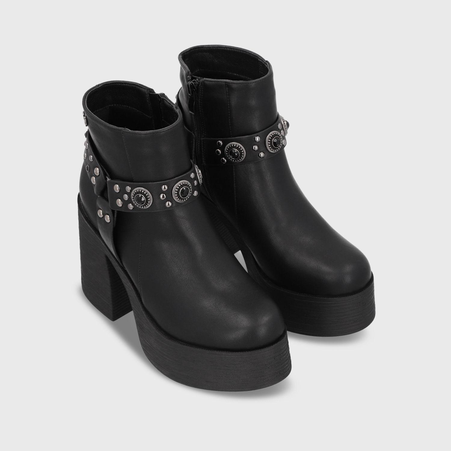 Botin Taco Negro Mujer 25635 Gotta-2
