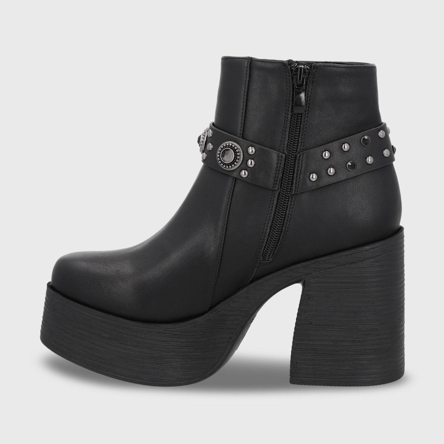 Botin Taco Negro Mujer 25635 Gotta-3