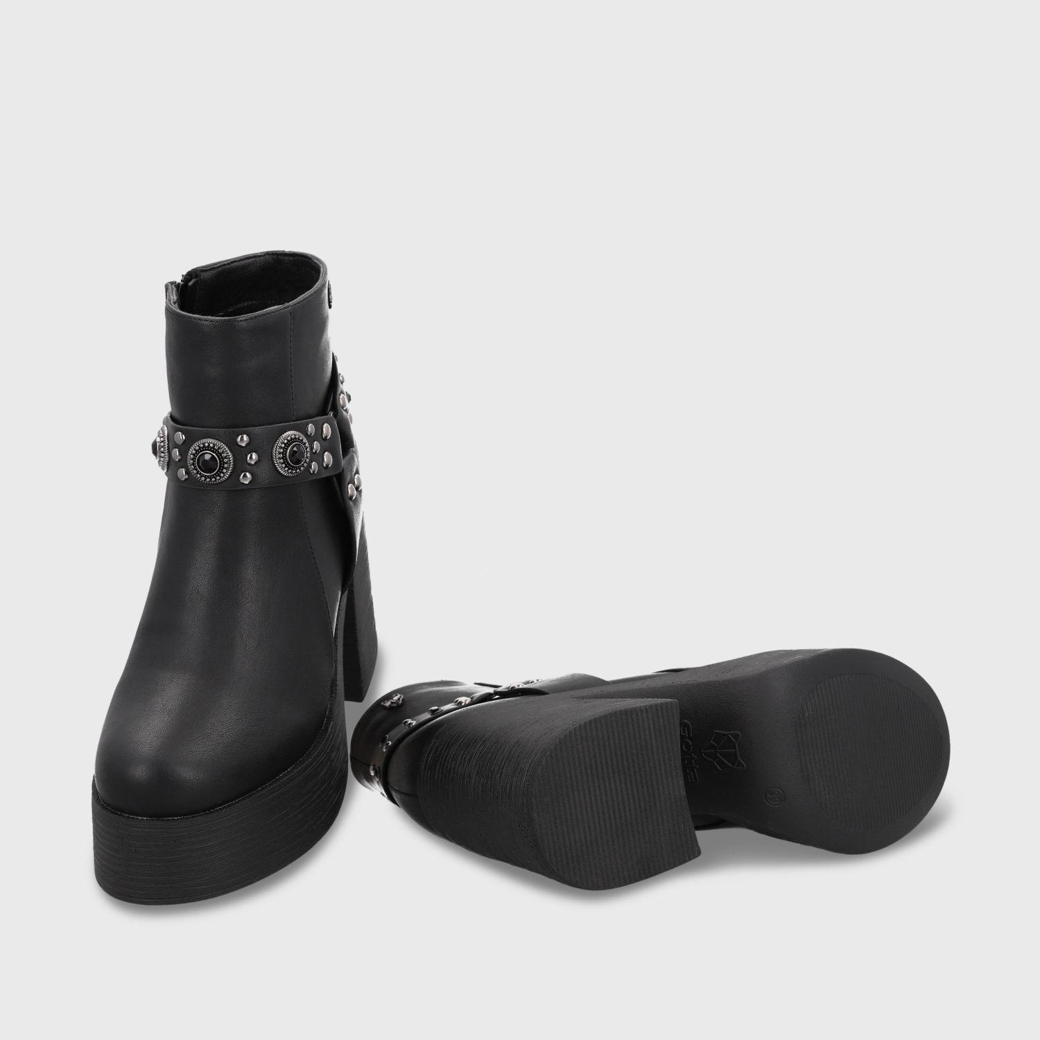 Botin Taco Negro Mujer 25635 Gotta-6