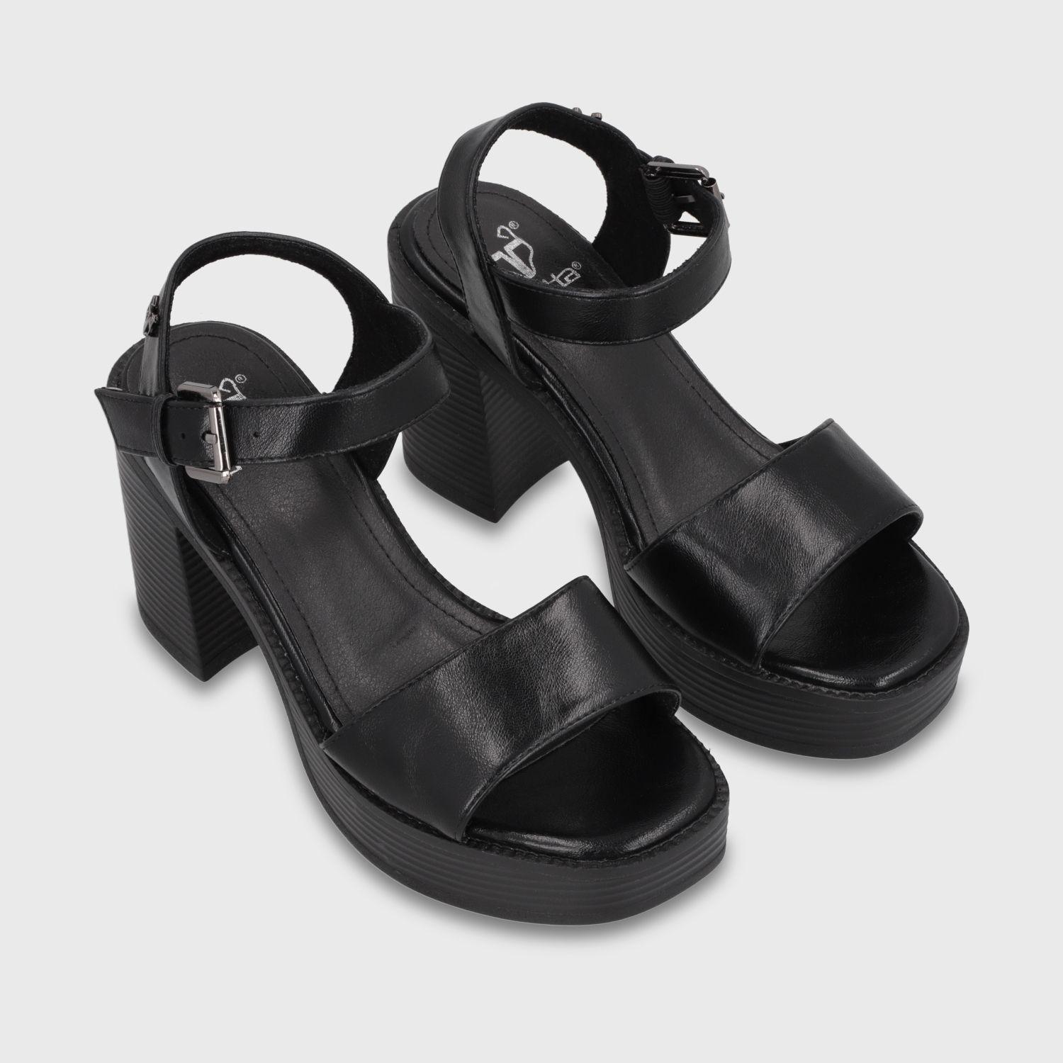 Sandalia Taco Negra Mujer 65922 Gotta-2