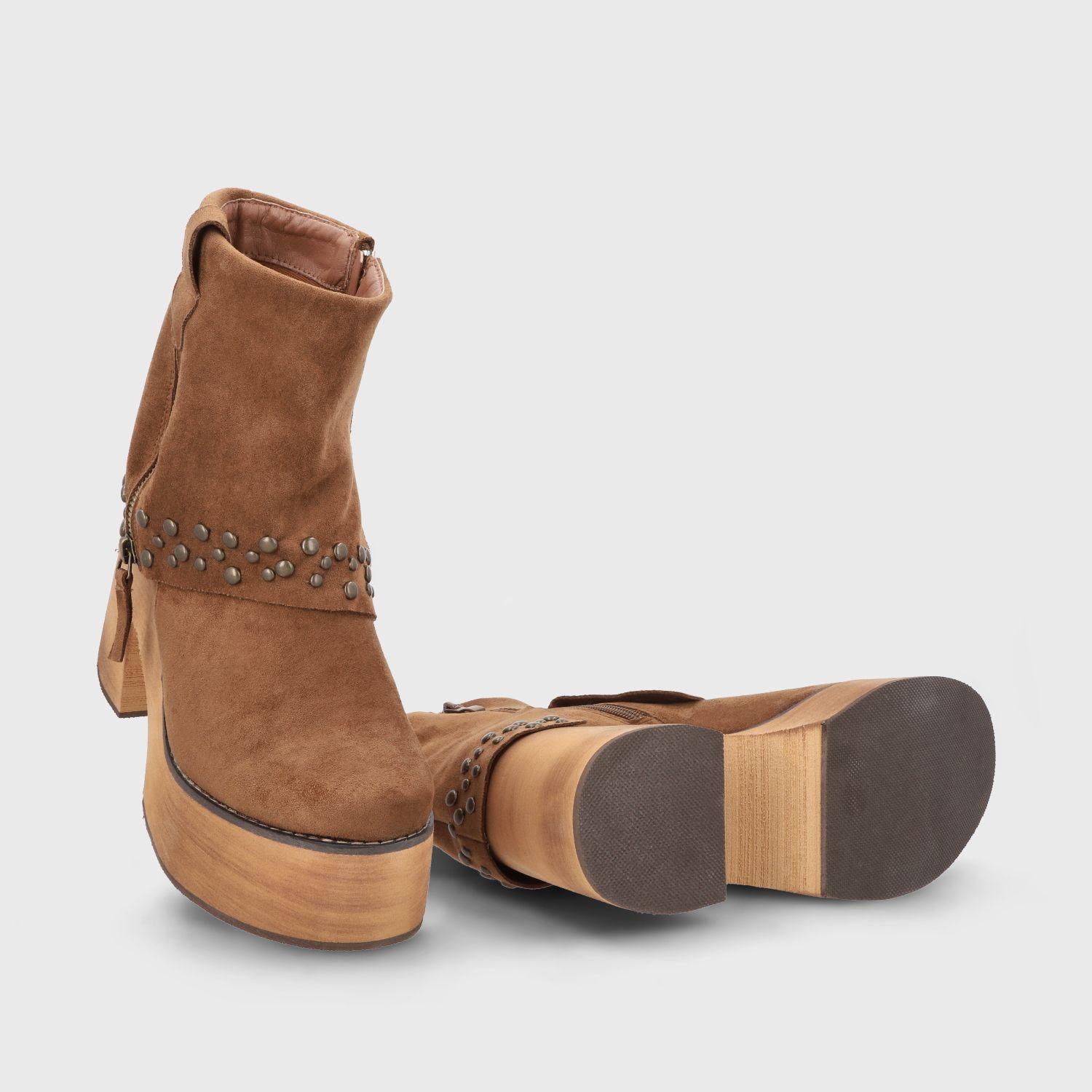 Botin Plataforma Camel Mujer 15045 Gotta-6