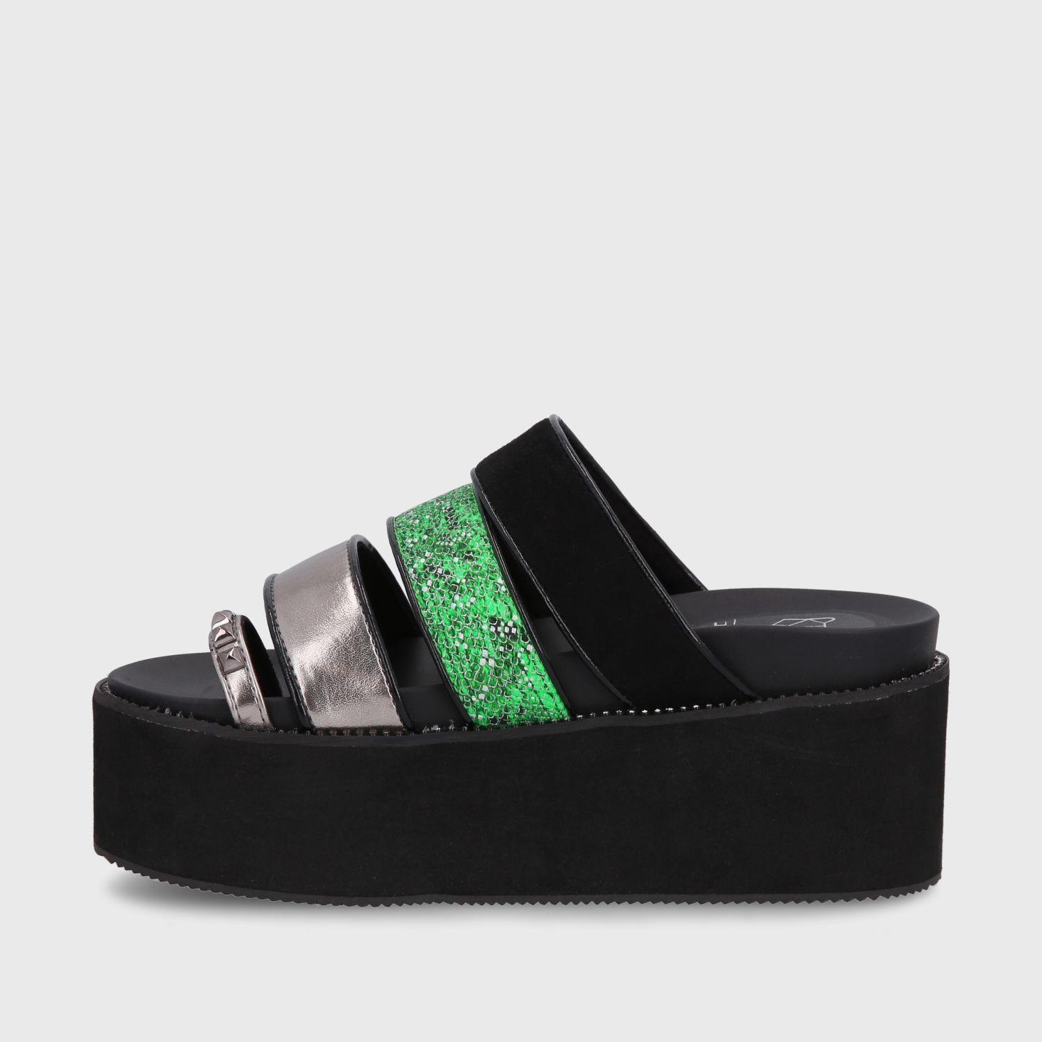 Sandalia Plataforma Multicolor Verde Mujer 15662 Gotta-3