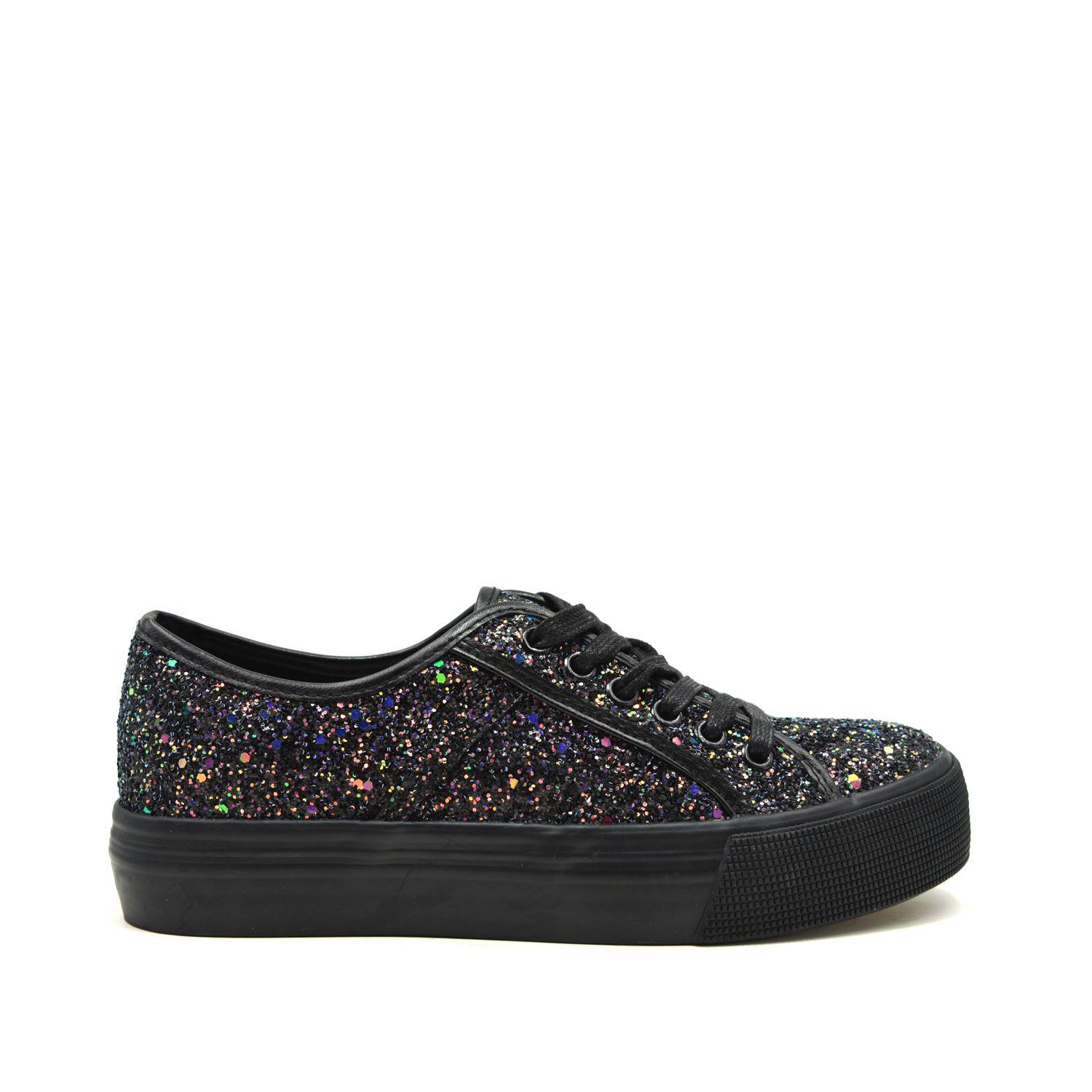 Zapatilla Negra Glitter 85Mujer 13501 Gotta-0