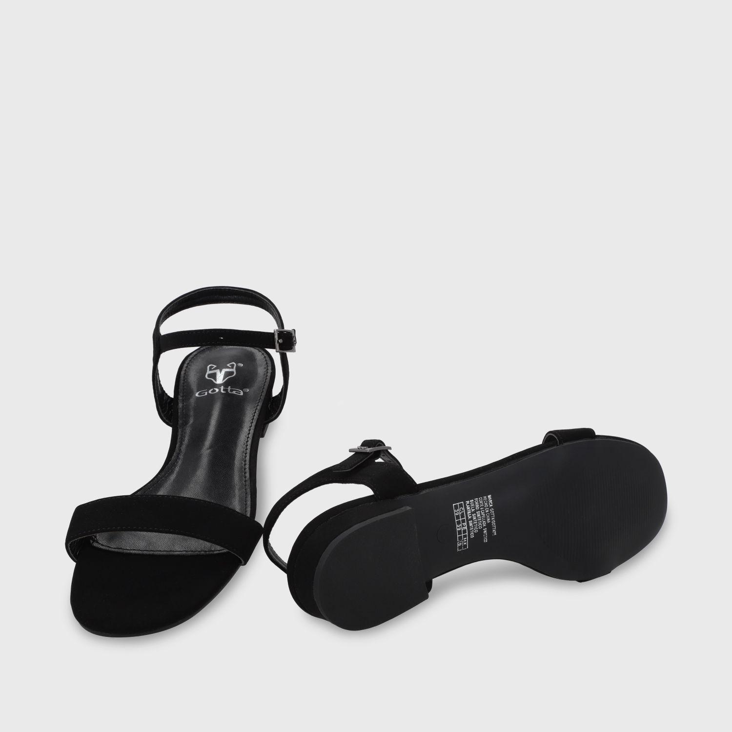 Sandalia Plana Negra Mujer 55201 Gotta-6