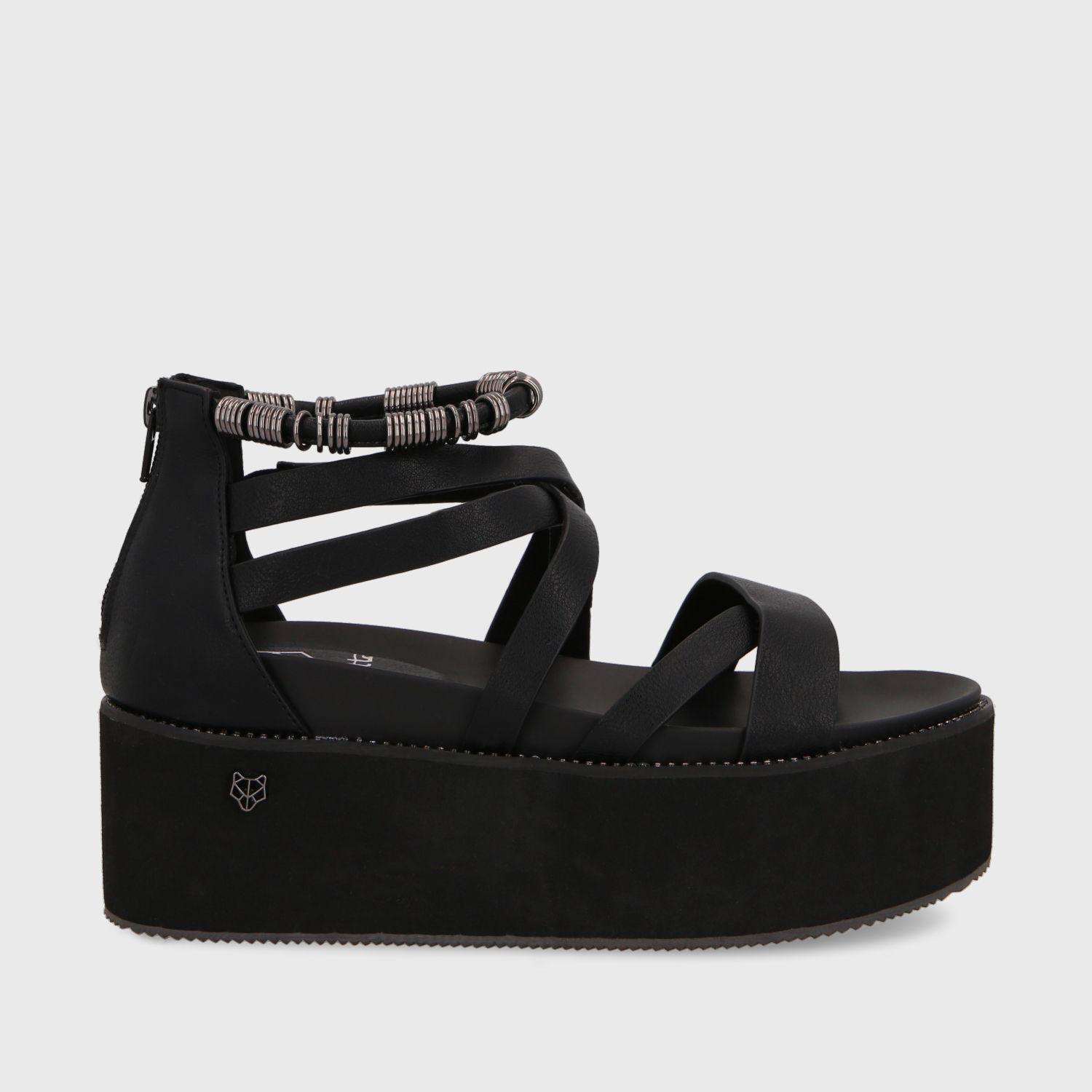 Sandalia Plataforma Negra Mujer 15669 Gotta-0