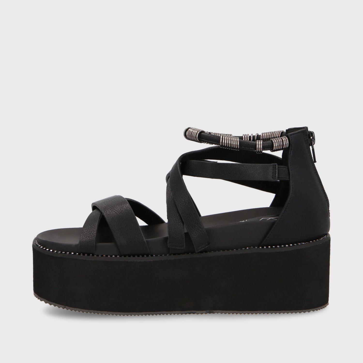 Sandalia Plataforma Negra Mujer 15669 Gotta-3