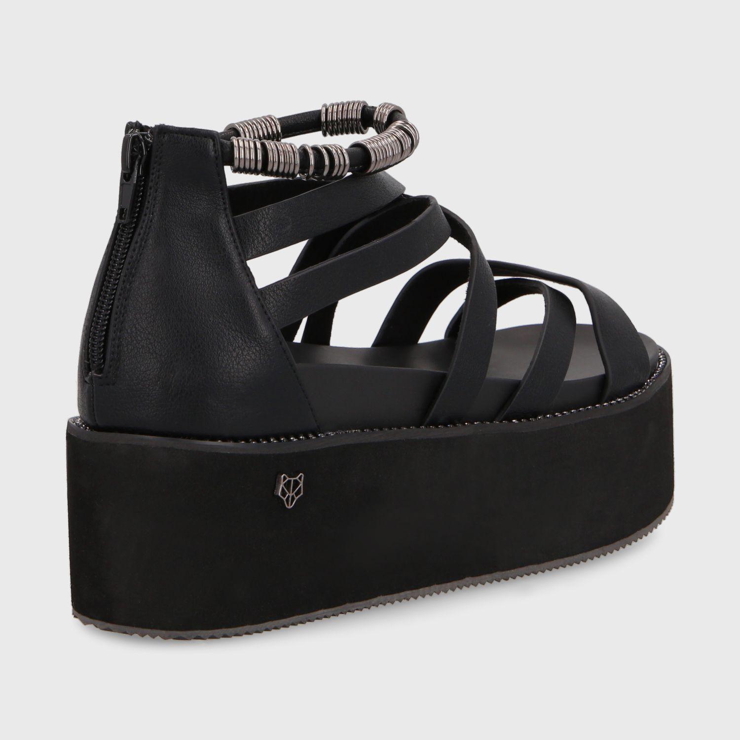 Sandalia Plataforma Negra Mujer 15669 Gotta-4