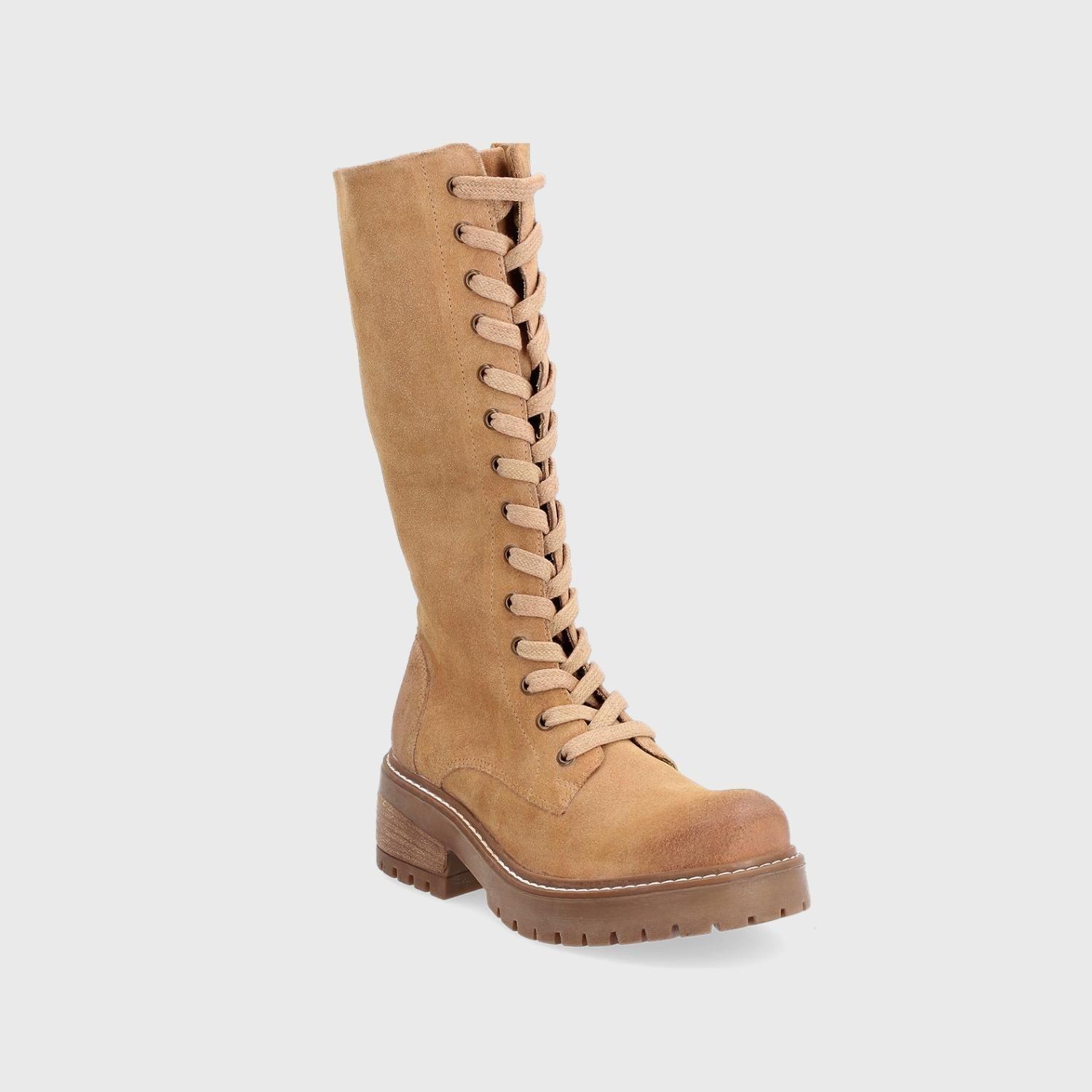 Bota Cuero Beige Mujer 28505 Gotta-1