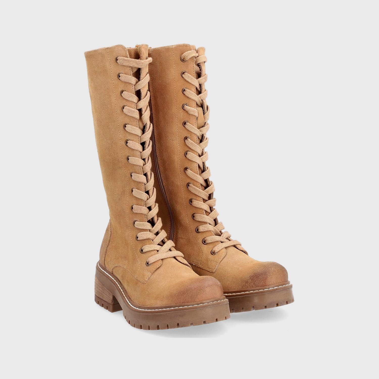 Bota Cuero Beige Mujer 28505 Gotta-2