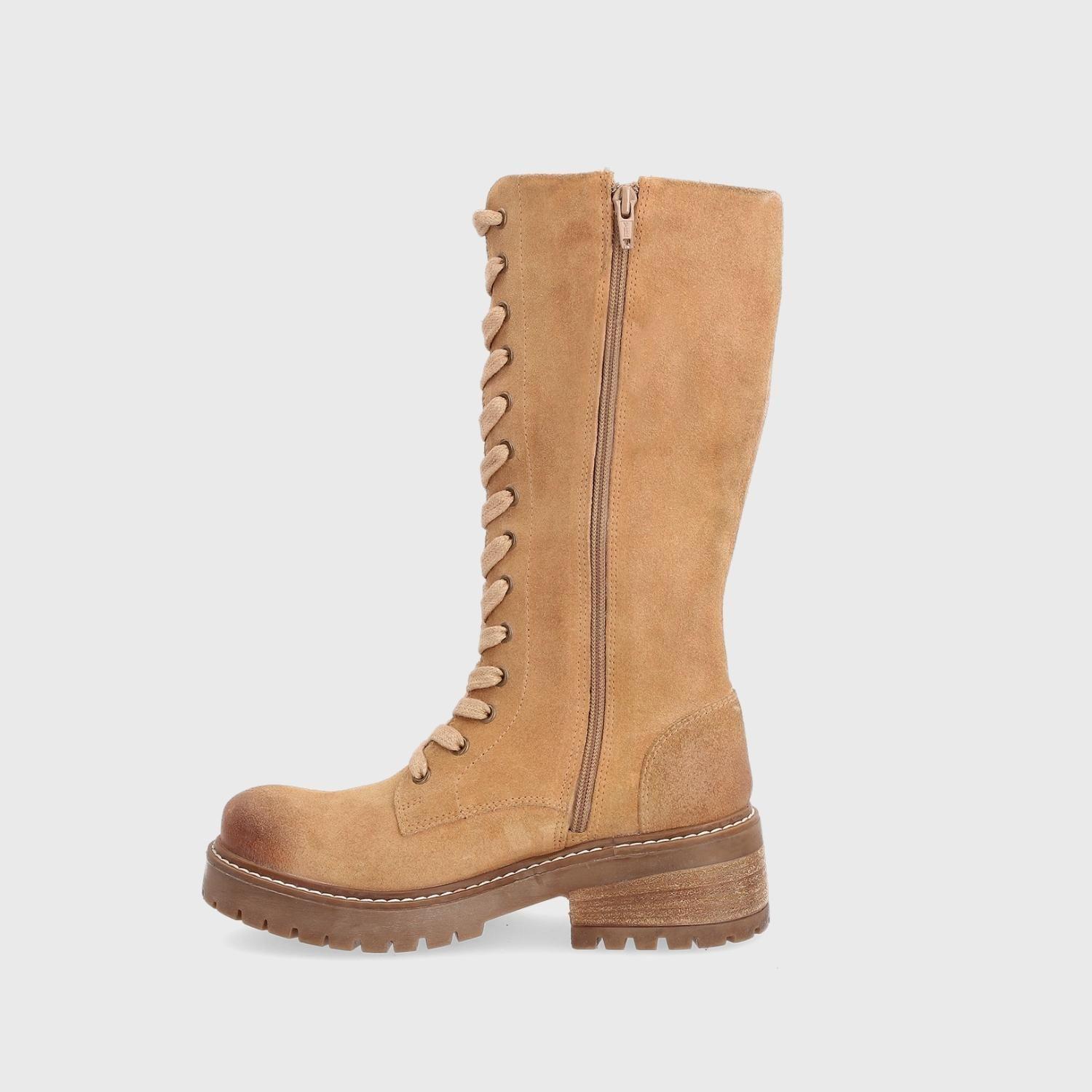 Bota Cuero Beige Mujer 28505 Gotta-3