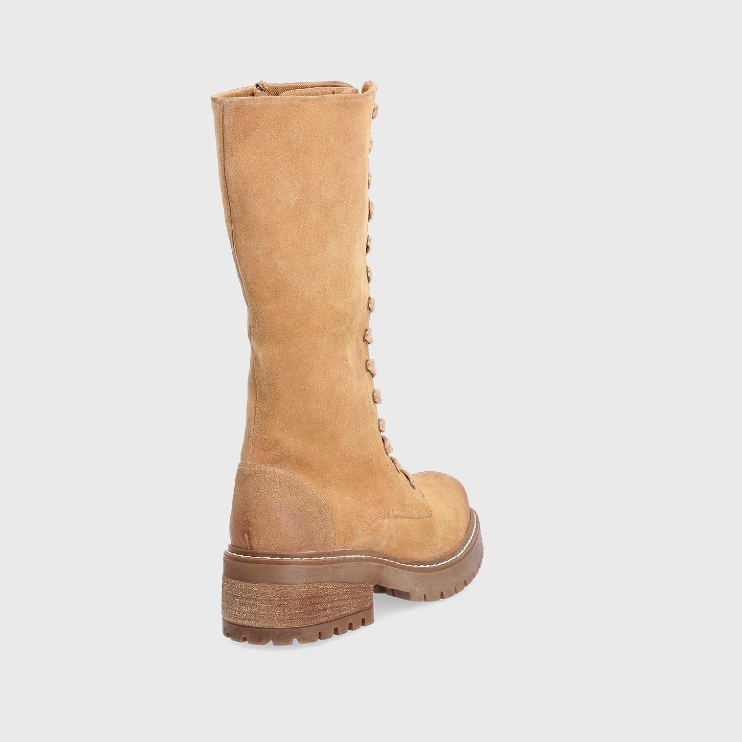 Bota Cuero Beige Mujer 28505 Gotta-4