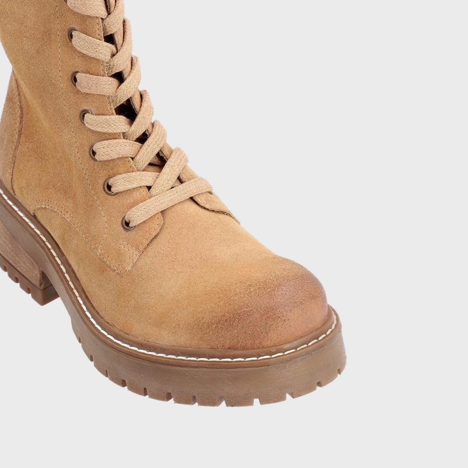 Bota Cuero Beige Mujer 28505 Gotta-5