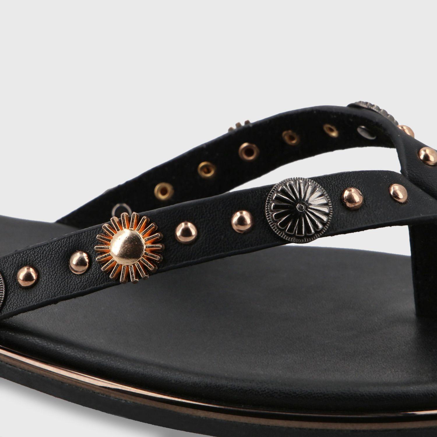 Sandalia Plano Negro Mujer 55211 Gotta-0