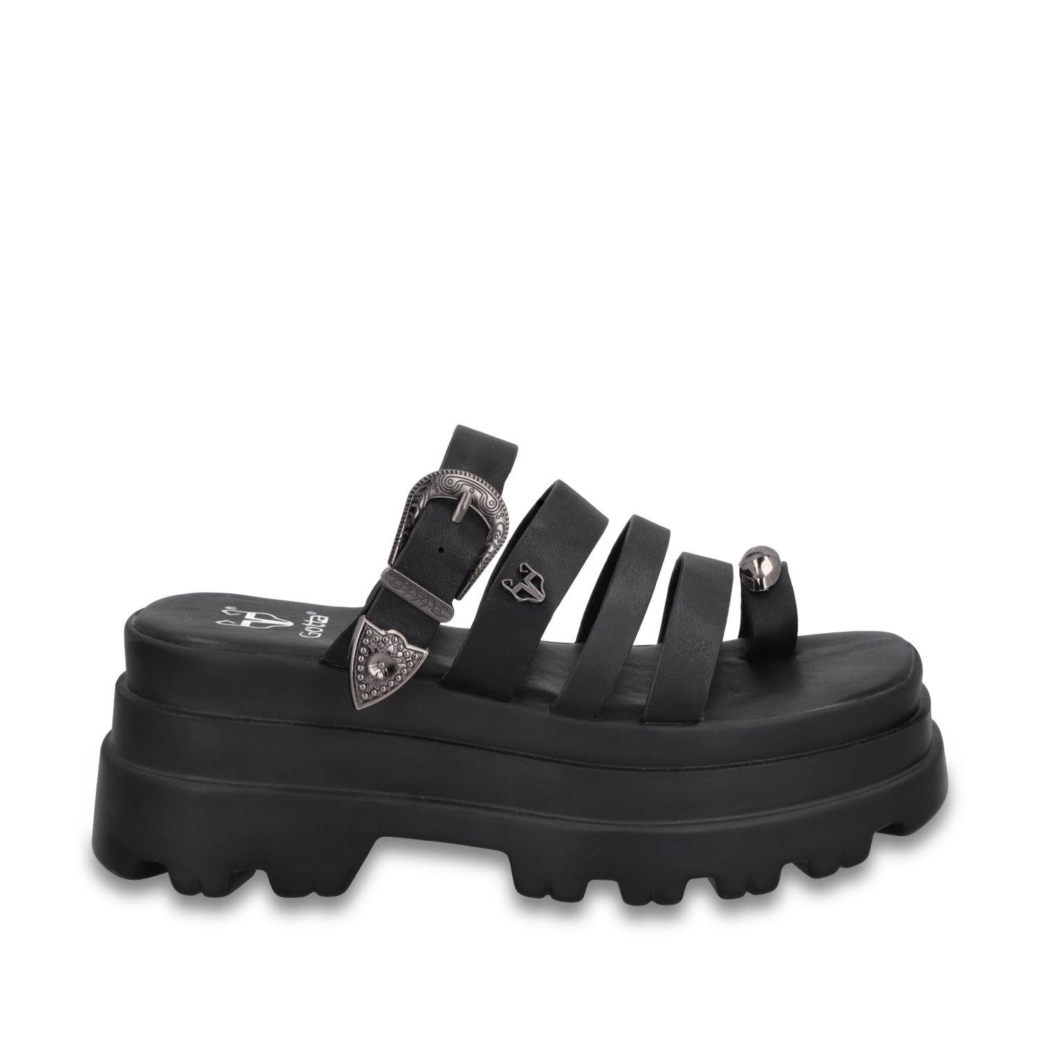 Sandalia Plataforma Negra Mujer 45732 Gotta-0