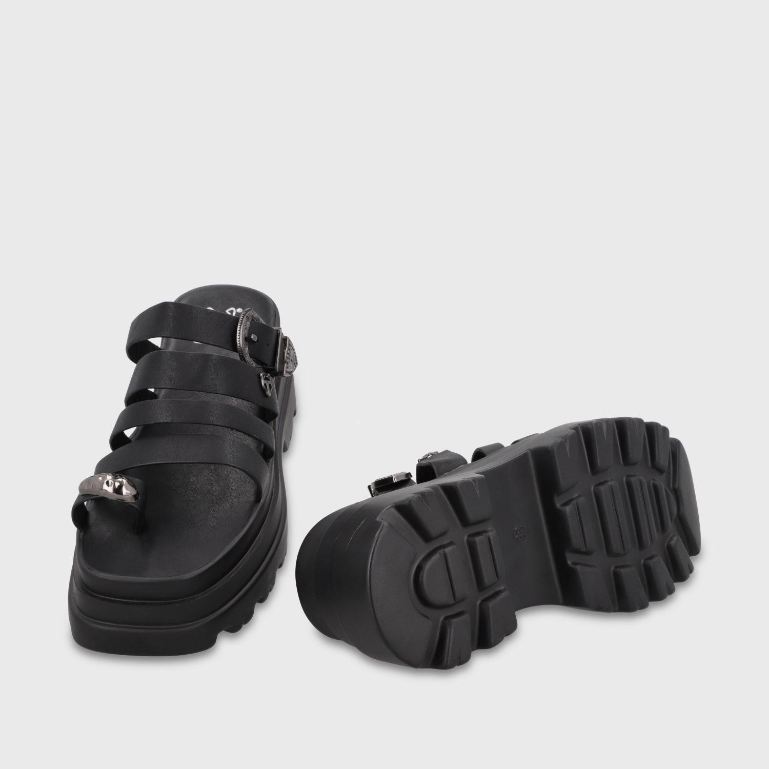Sandalia Plataforma Negra Mujer 45732 Gotta-6