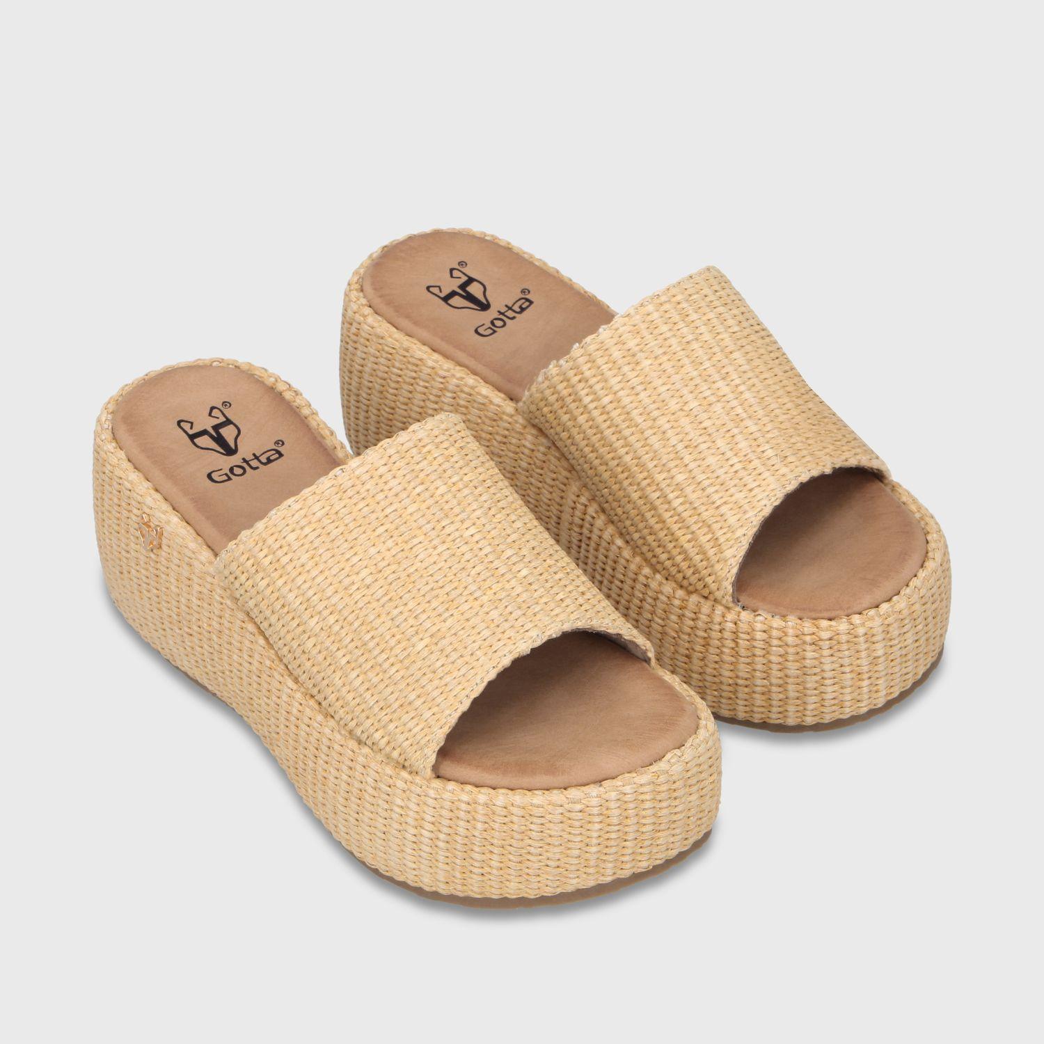 Sandalia Plataforma Beige Mujer 45824 Gotta-2
