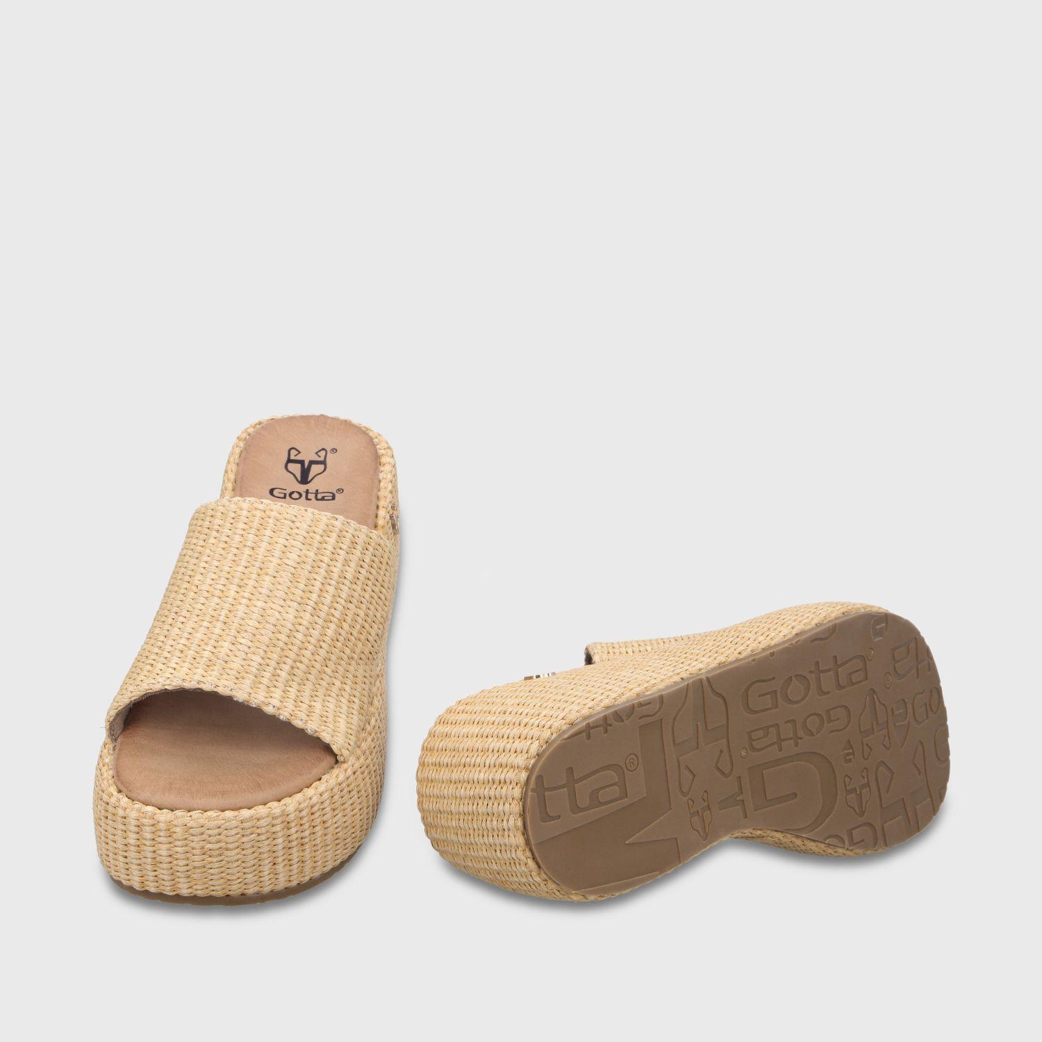 Sandalia Plataforma Beige Mujer 45824 Gotta-6