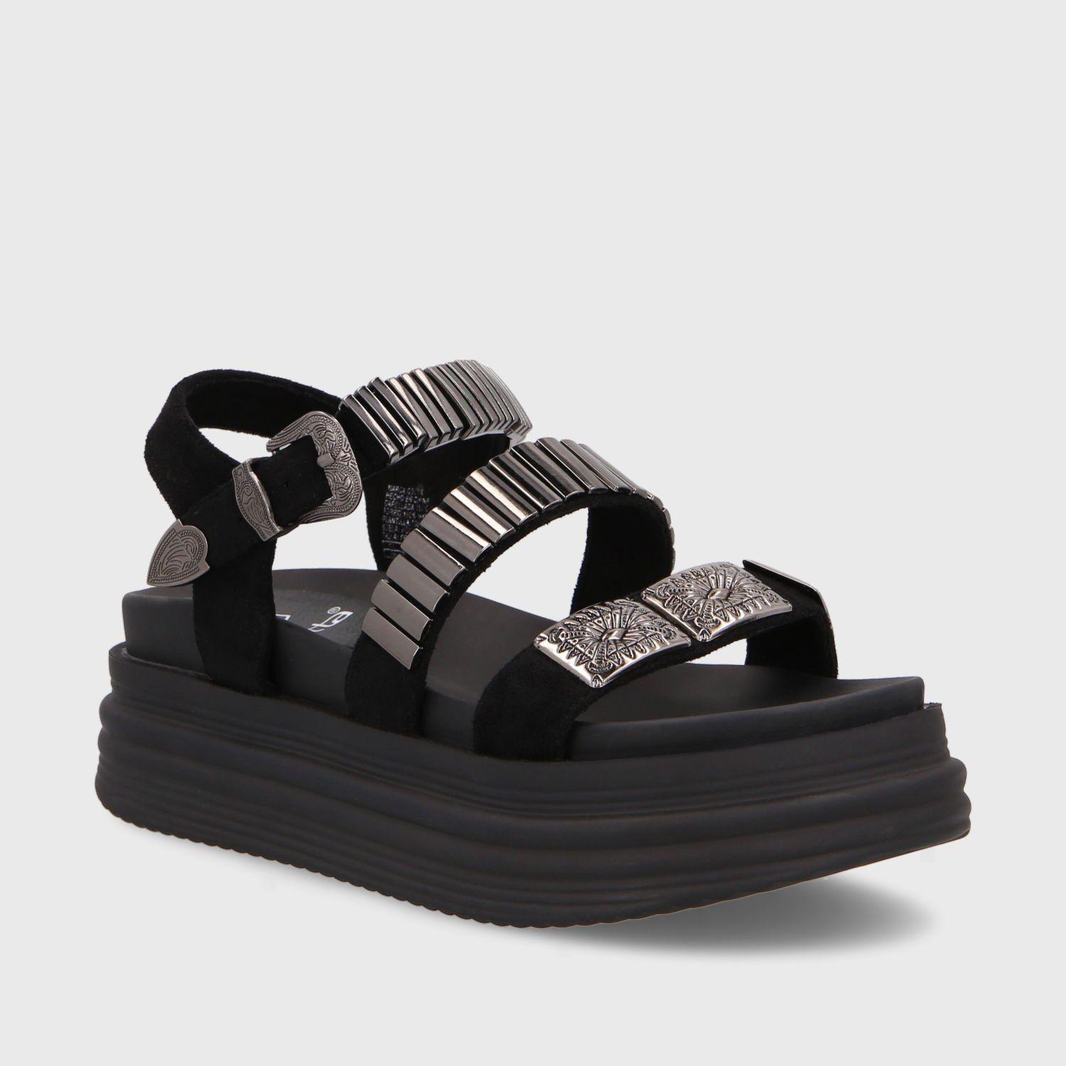 Sandalia Plataforma Negra Mujer 15710 Gotta-1